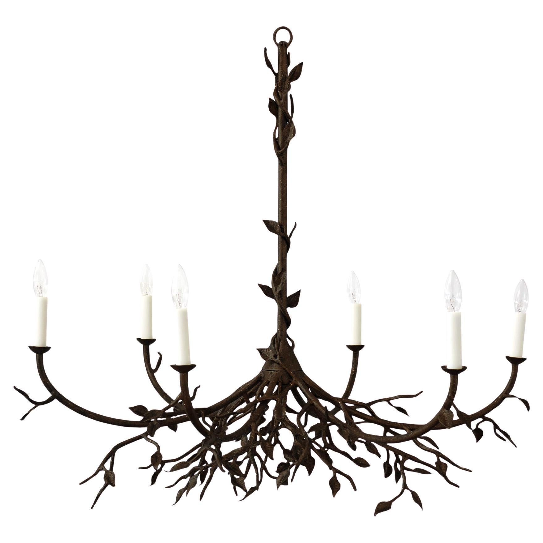 Lennox Branching Leaf-Kronleuchter in warmem Schwarz