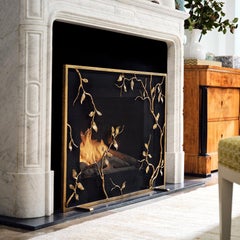 Lennox Fireplace Screen in Brilliant Gold