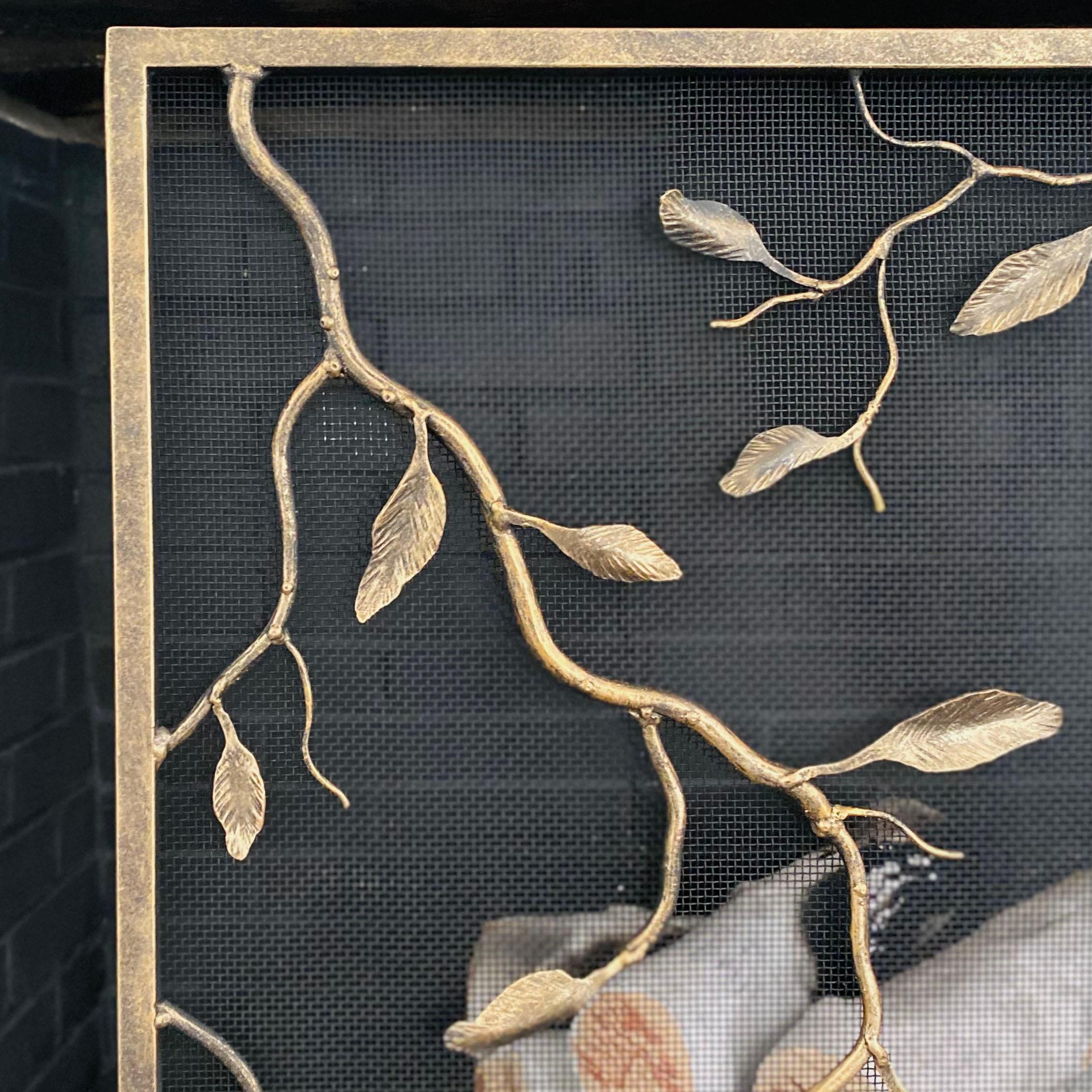 Inspired by the delicate beauty of crinkled autumn leaves, the Lennox fireplace screen adds a seasonally warm character to home's coziest spot: the fireplace. The beauty of texture created by hand comes across in this one of a kind design, with no