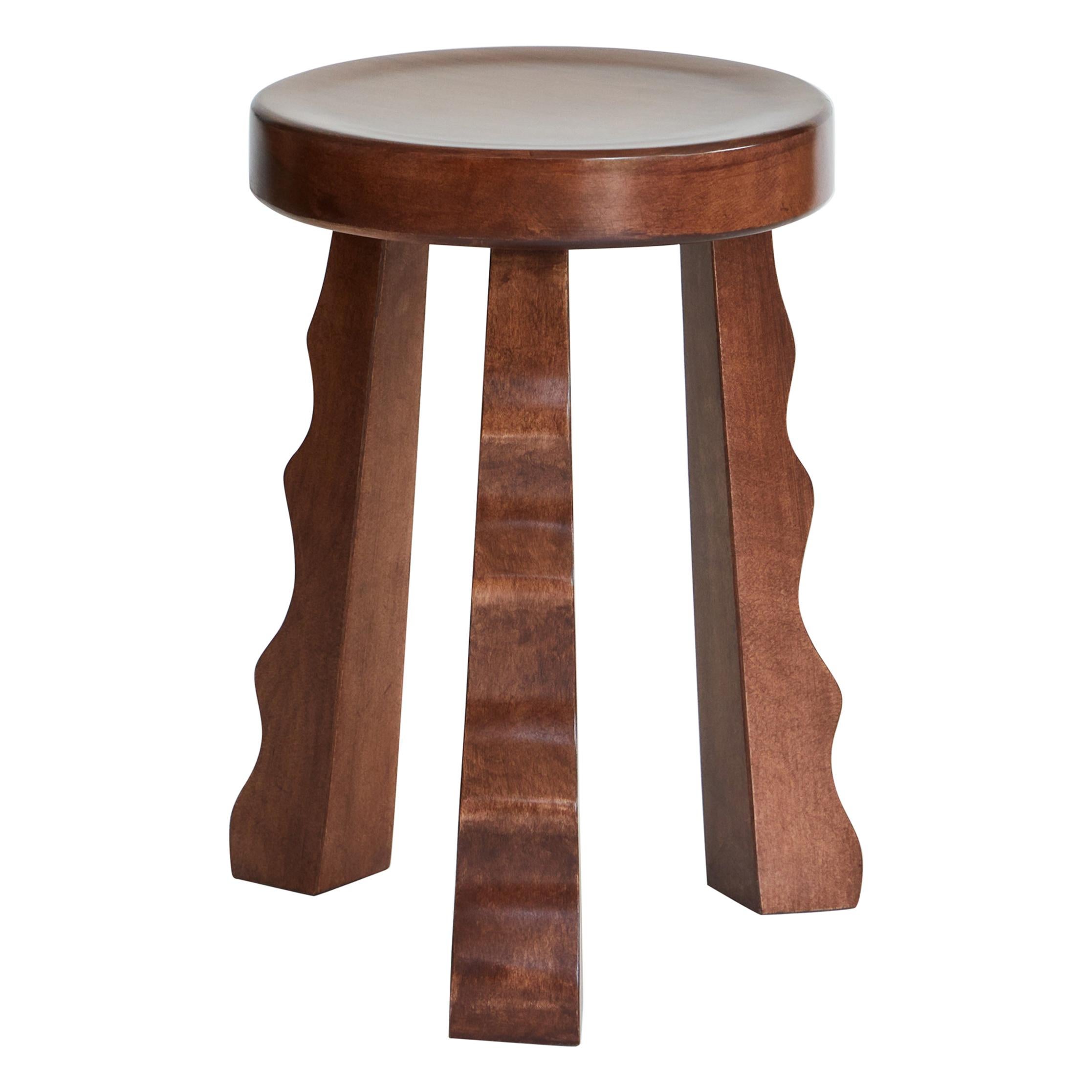 Lennox Stool, Small Wood Stool by Christian Siriano