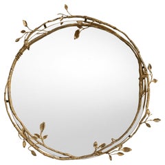 Lennox Rebe und Blatt Wandspiegel in Aged Gold