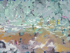 October Surfing, Figurative Painting, Beach Painting, Beach House Coastal Art