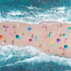 Sandbar-original impressionism modern seascape oil painting-contemporary Art