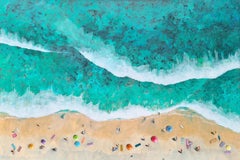 The Big Turquoise Wave-Original impressionism seascape painting- modern Art