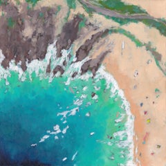 Daymer Bay - contemporary figure realism original artwork seascape beach coastal