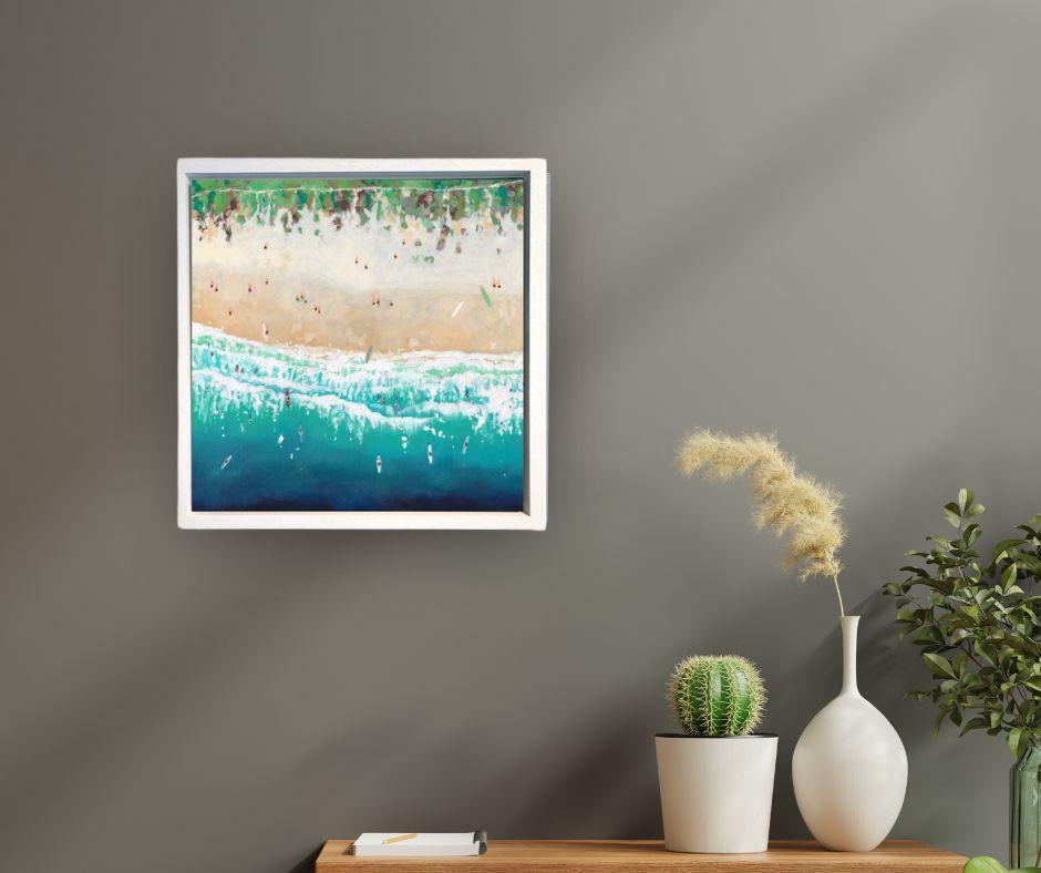 Harbour Cove-Original impressionism Cornish Seascape oil painting- modern art - Painting by Lenny Cornforth