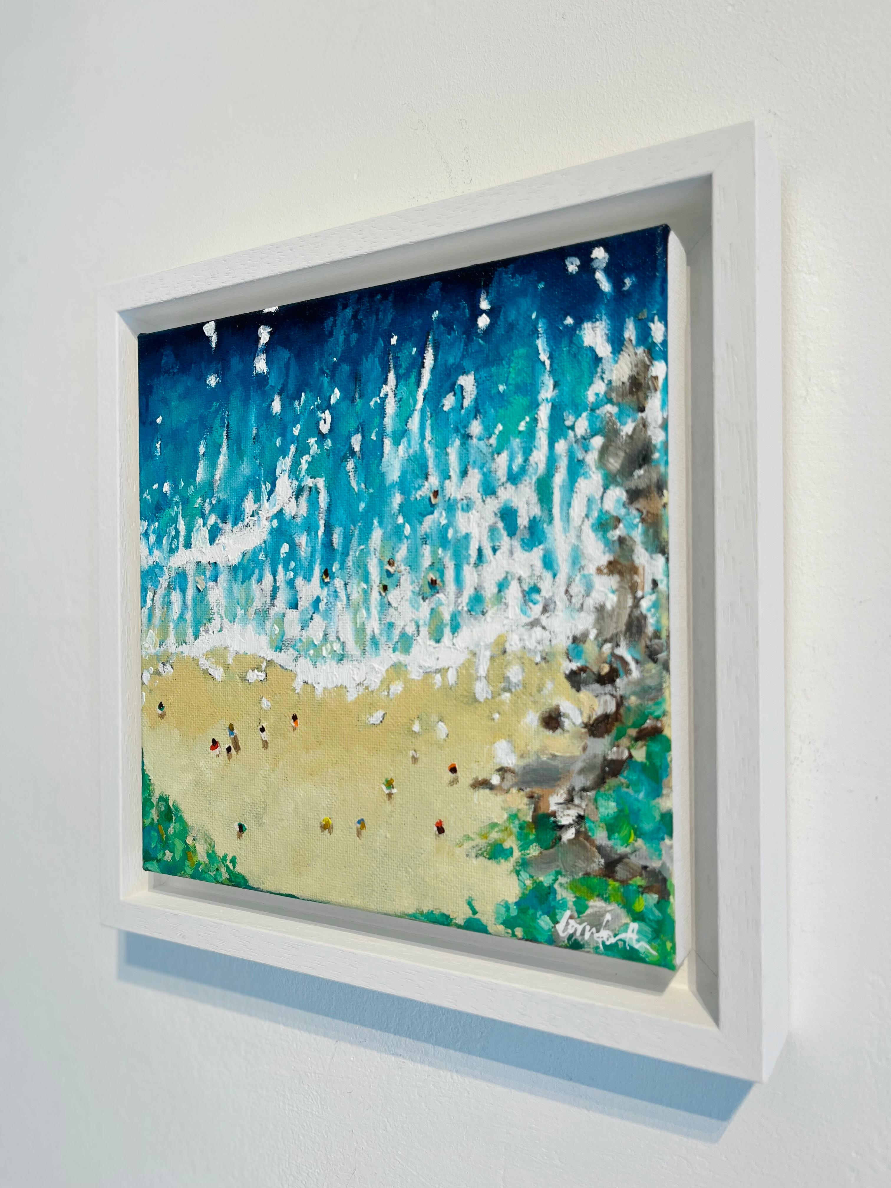 Mini Shoreline-originale impressionistische Cornish-Meereslandschaft-CONTEMPORARY Art (Realismus), Painting, von Lenny Cornforth
