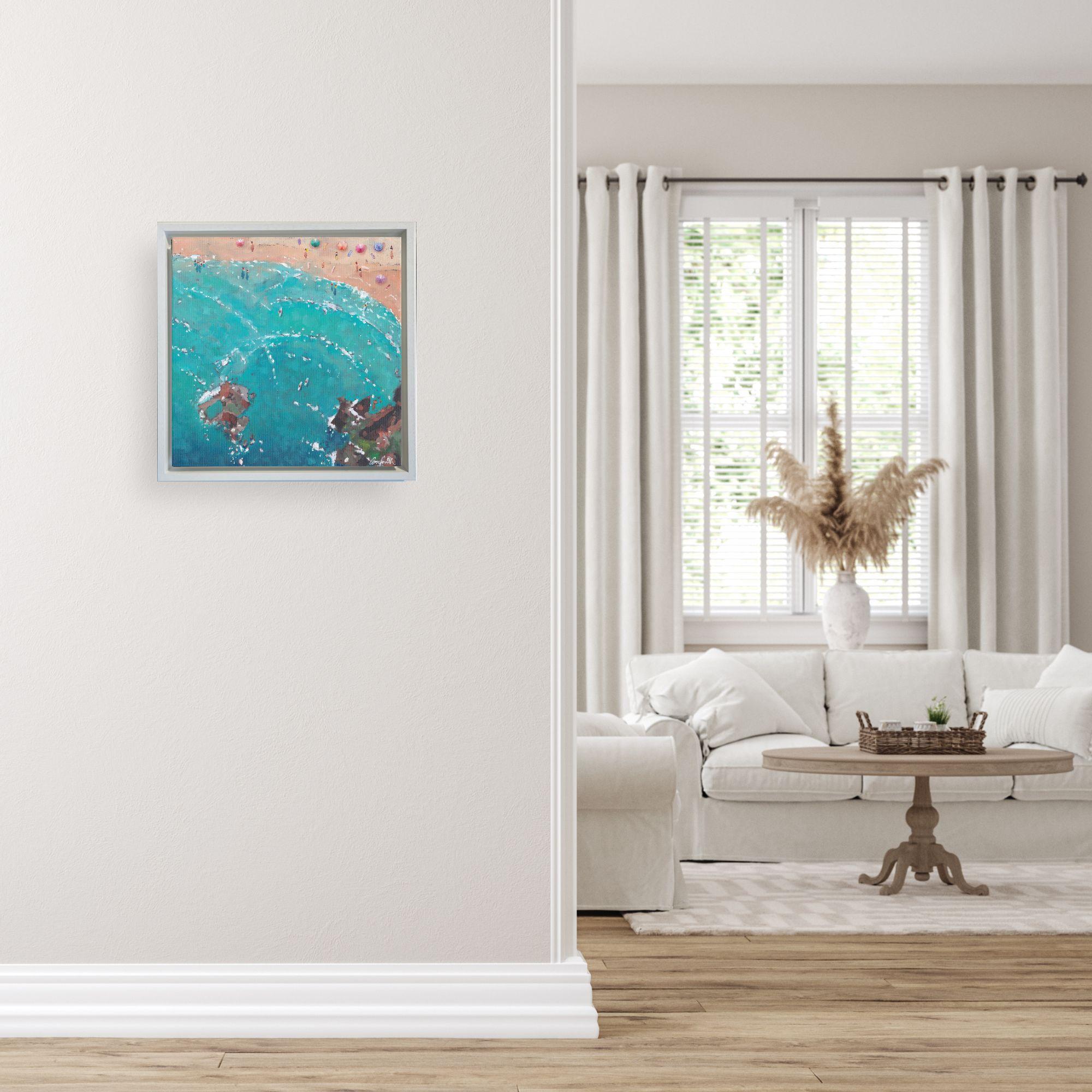 Perranporth- contemporary Cornish impressionism seascape painting-Original Art For Sale 4