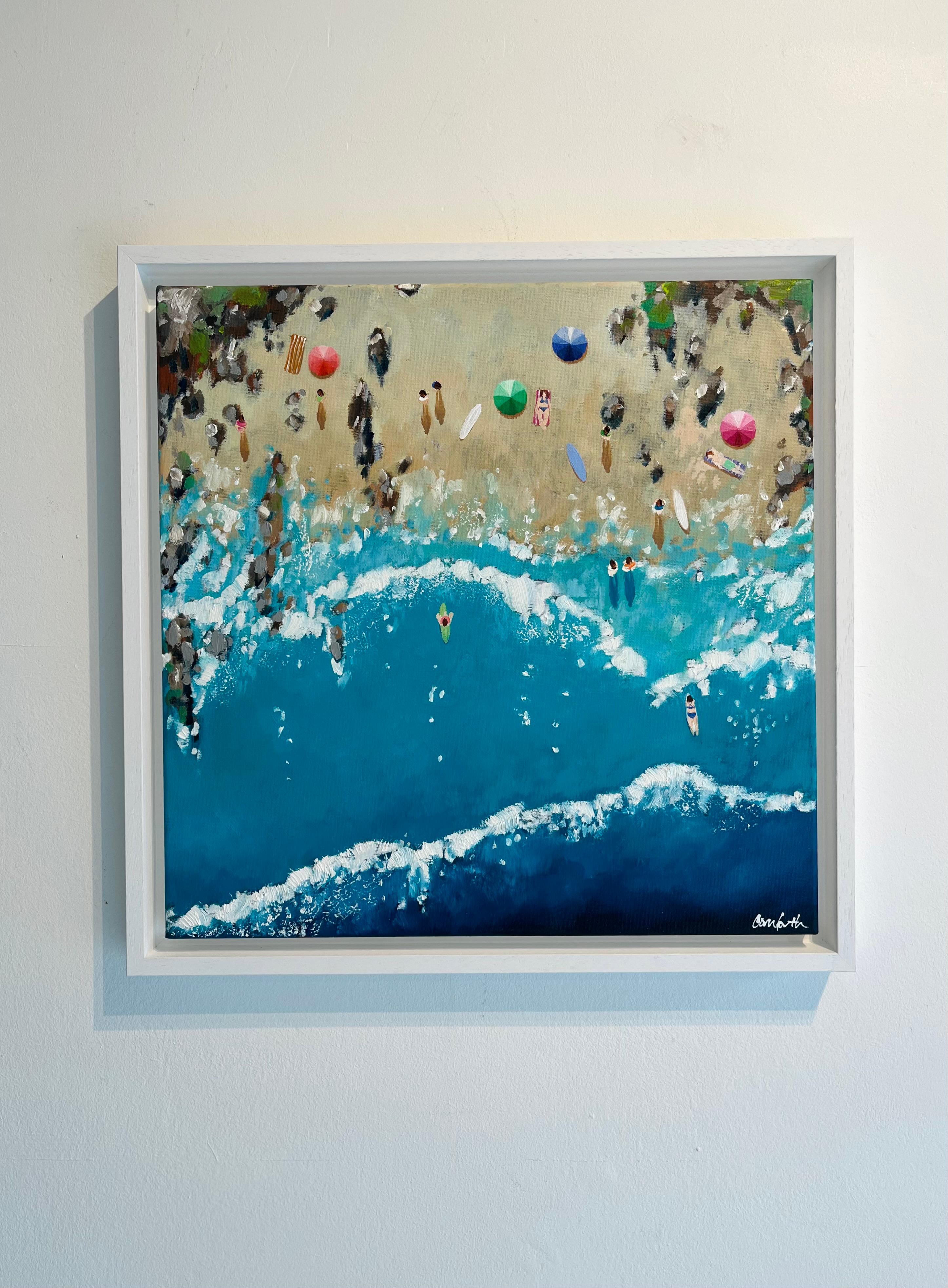 Olas ondulantes- pintura figurativa original del impresionismo marino-contemporáneo - Art Realista de Lenny Cornforth