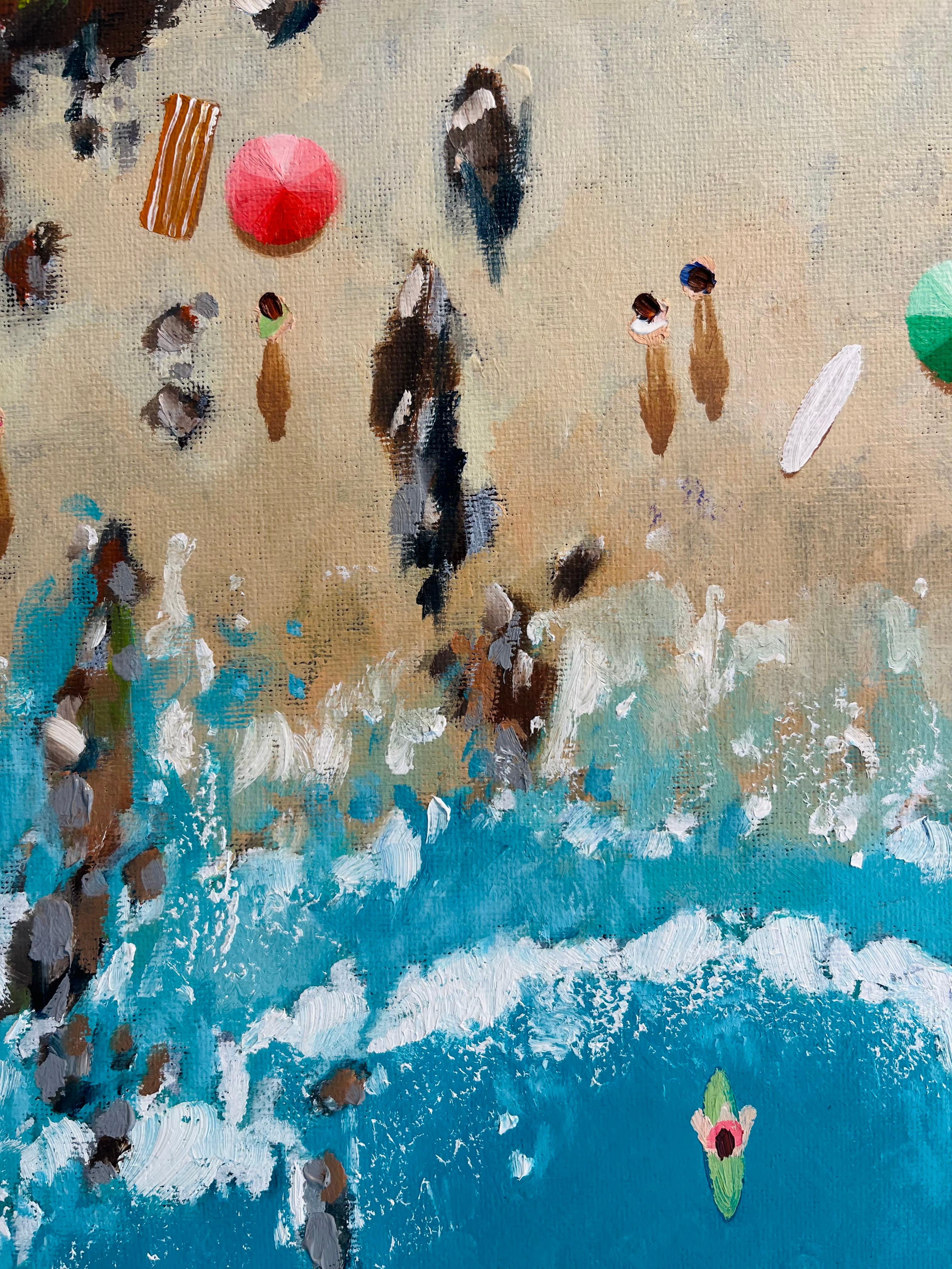 Olas ondulantes- pintura figurativa original del impresionismo marino-contemporáneo en venta 1