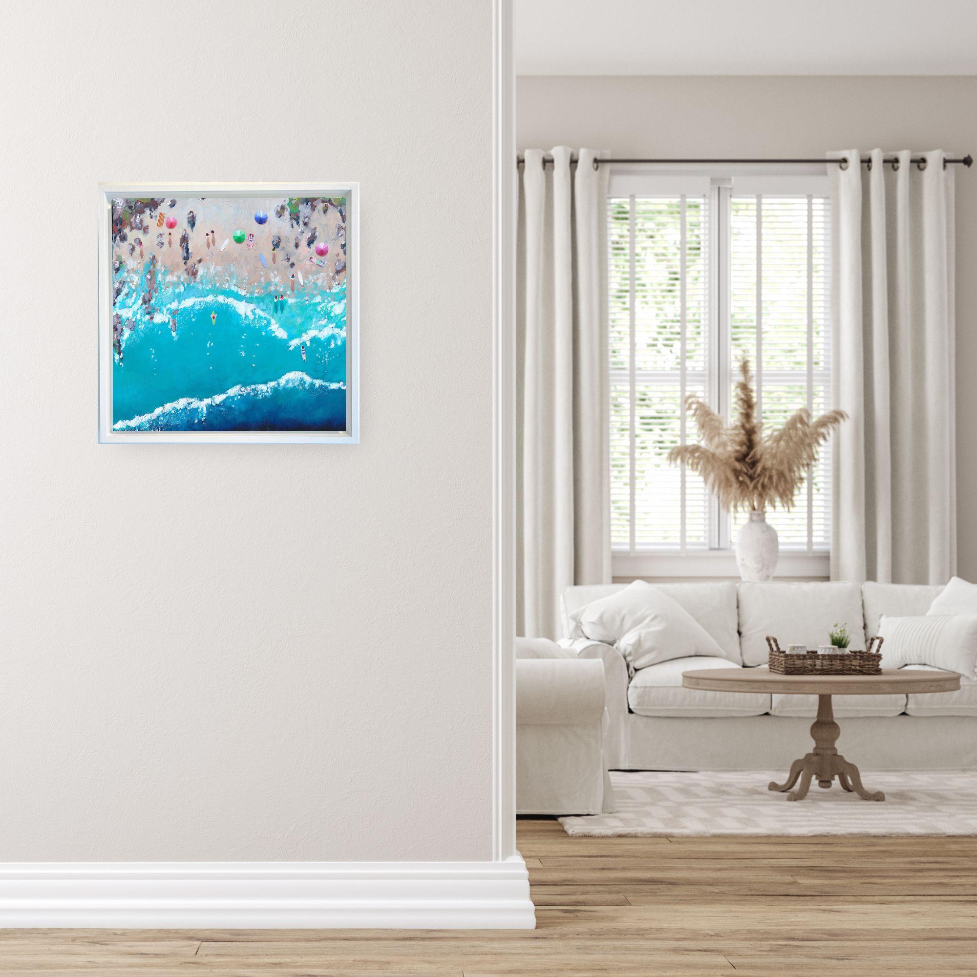 Olas ondulantes- pintura figurativa original del impresionismo marino-contemporáneo en venta 2