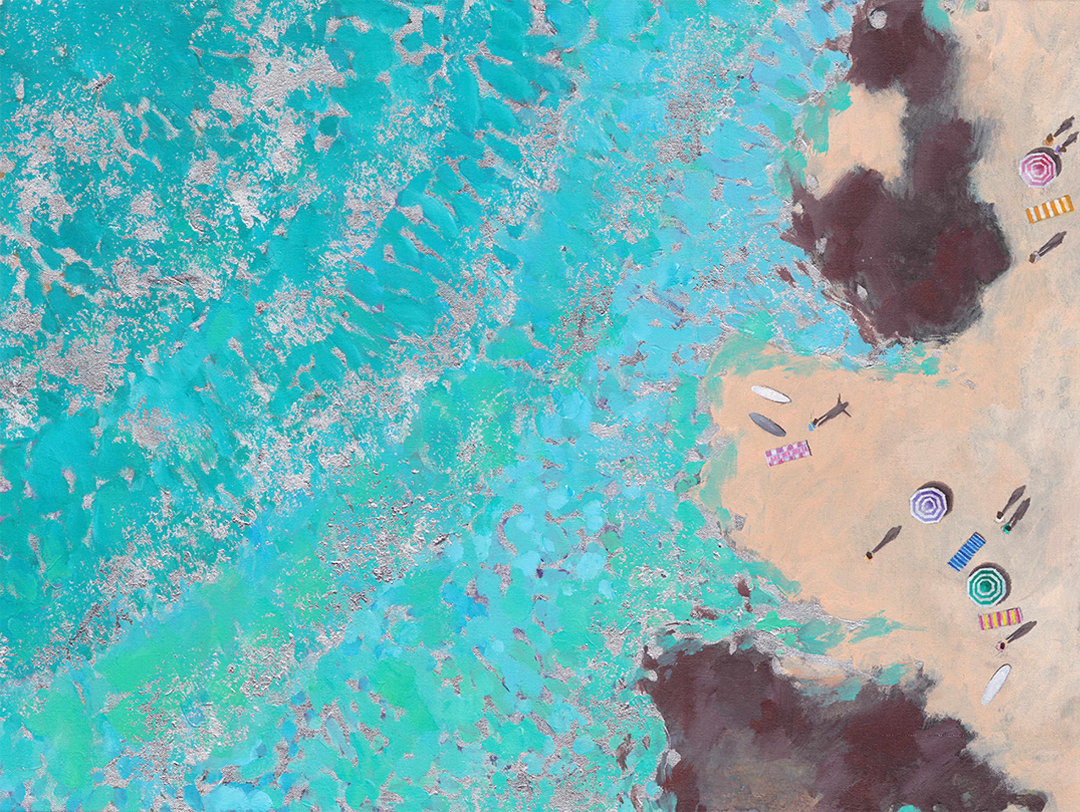 Silver Ripples-originale Impressionismus Meereslandschaft Ölgemälde-zeitgenössische Kunst