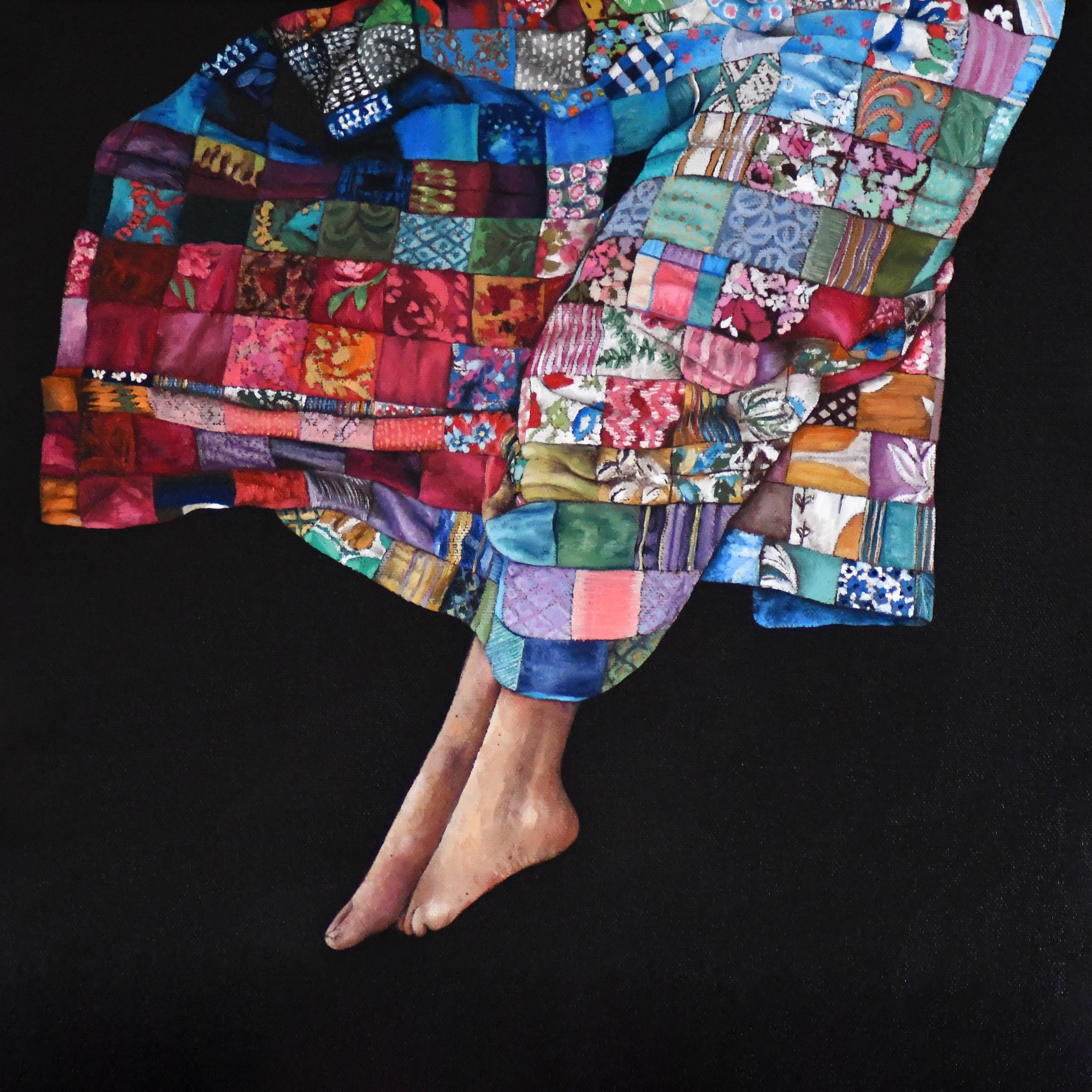 Wrapped - original contemporary artwork - figurative oil painting