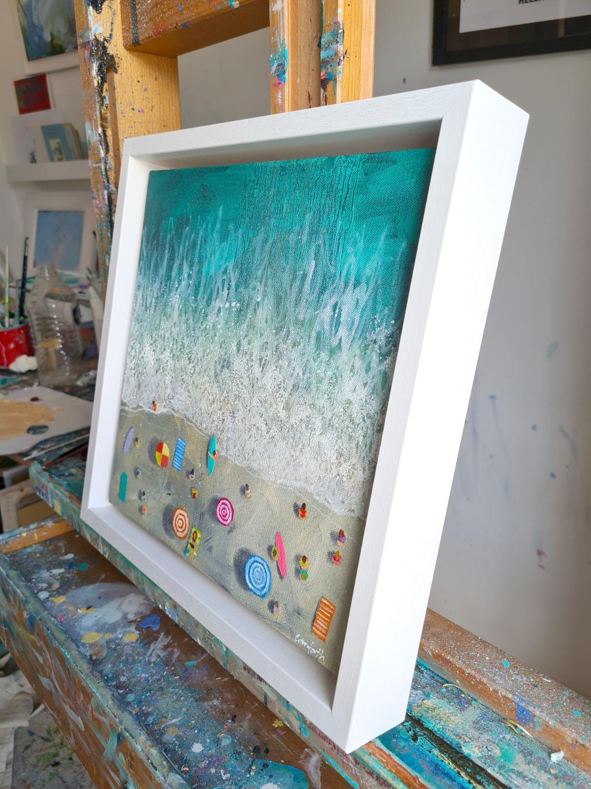 Turquoise Snapshot, seascape art, beach art, Cornwall art, affordable art For Sale 1