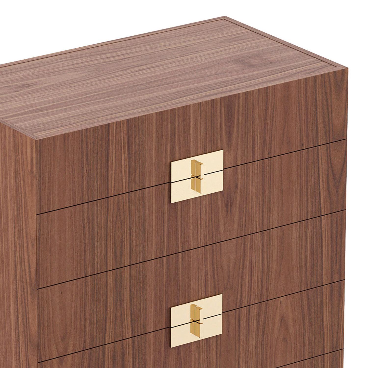 Stainless Steel Lenny High Chest of Drawers For Sale