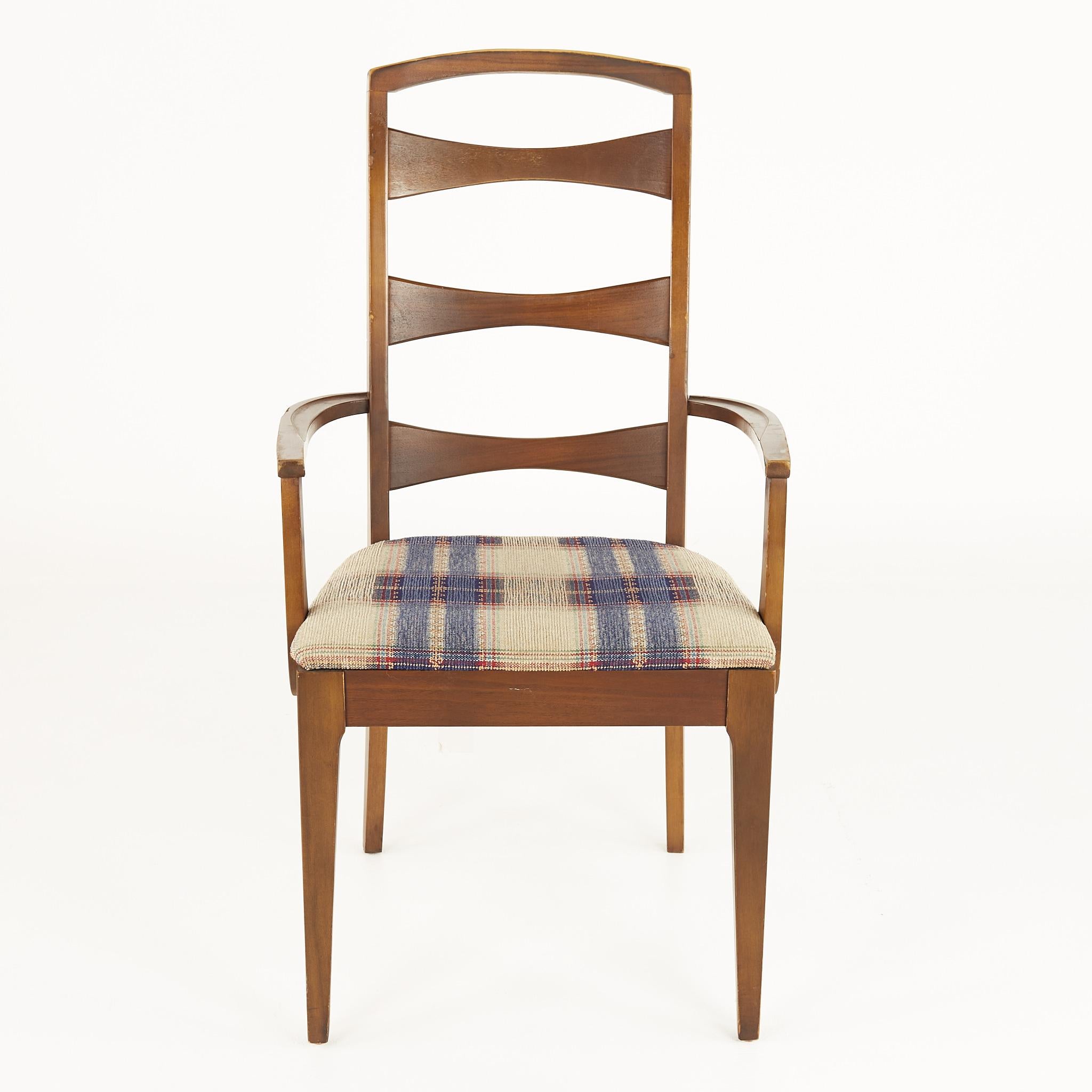 Lenoir House Mid Century Walnut Ladder Back Dining Chairs, Set of 6 4