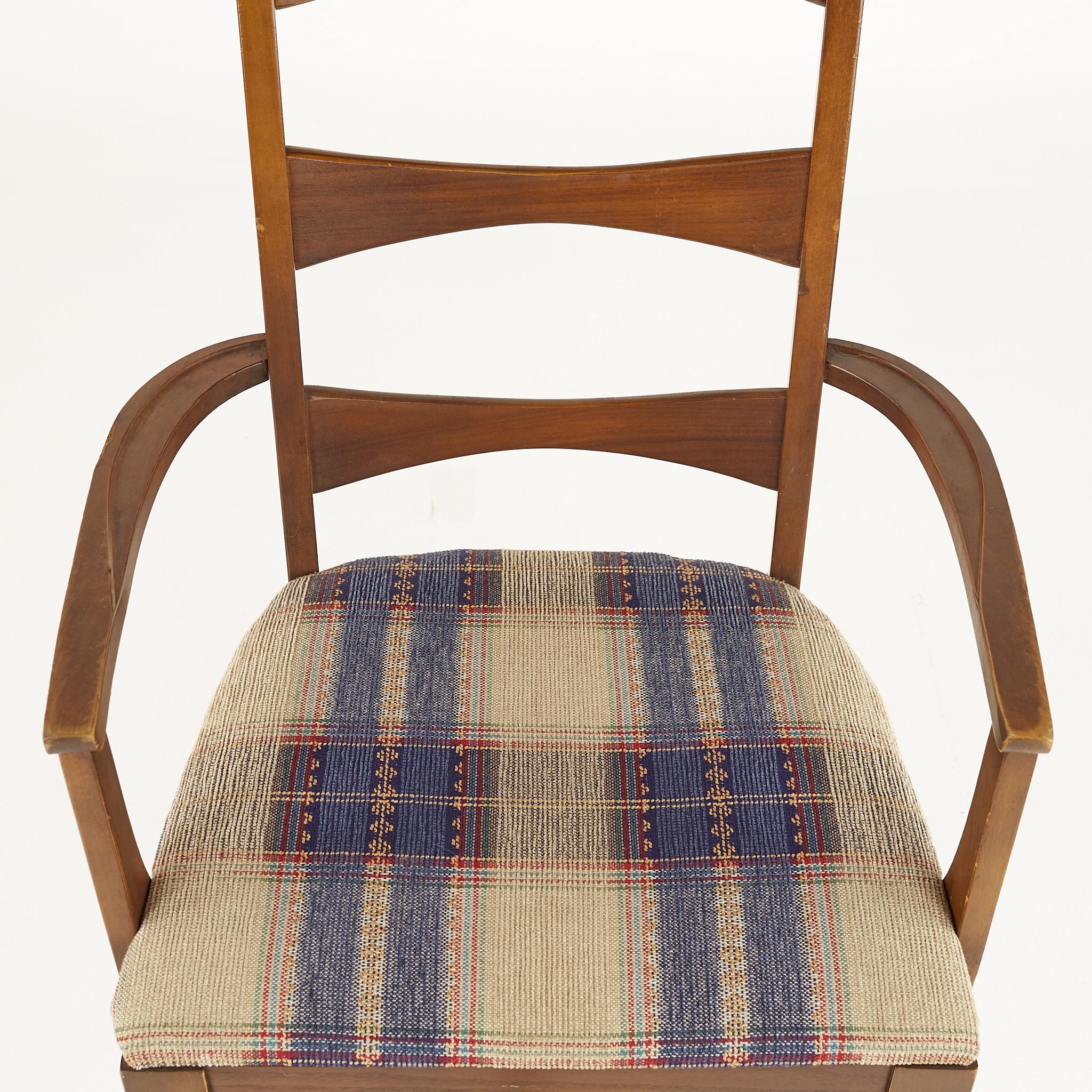 Lenoir House Mid Century Walnut Ladder Back Dining Chairs, Set of 6 10