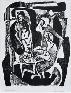 Table basse de Nick's Coffee House in the Village - Édition rare d'impression figurative moderne des années 1970
