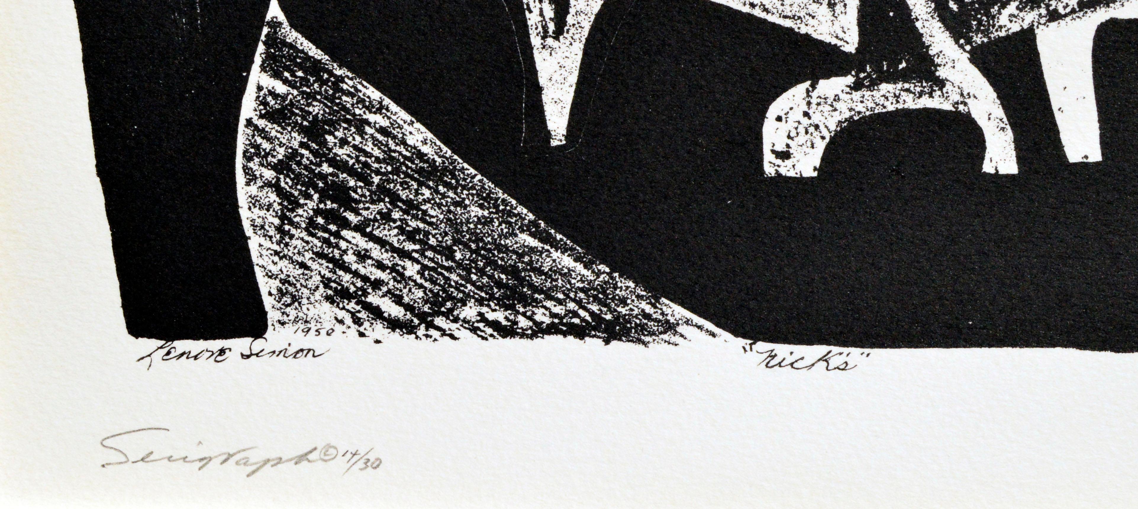 Table basse de Nick's Coffee House in the Village - Édition rare d'impression figurative moderne des années 1970 en vente 1