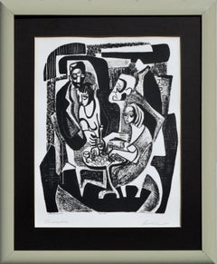 Nick's Coffee House in the Village - Rare Edition 1970s Modern Figurative Print