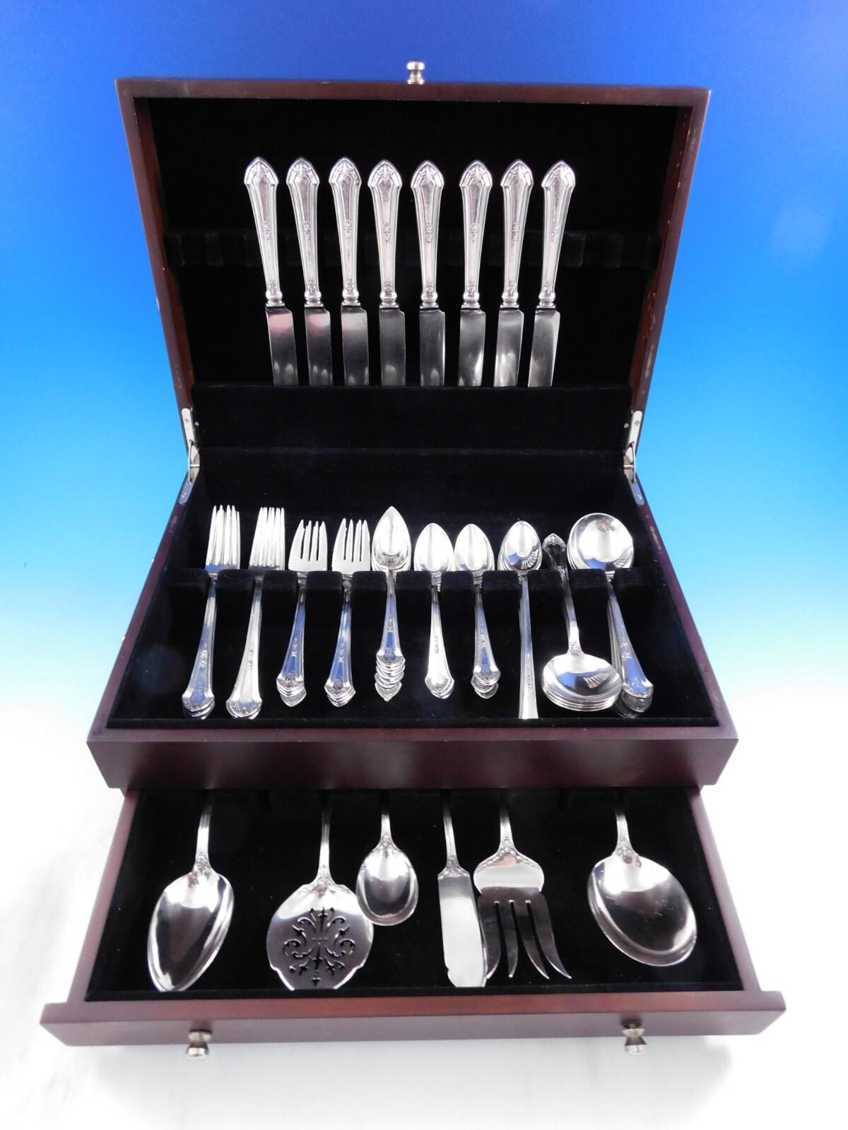 Lenox by Durgin Juego de Cubiertos de Plata de Ley para 8 Servicio 63 piezas R monograma en venta 5
