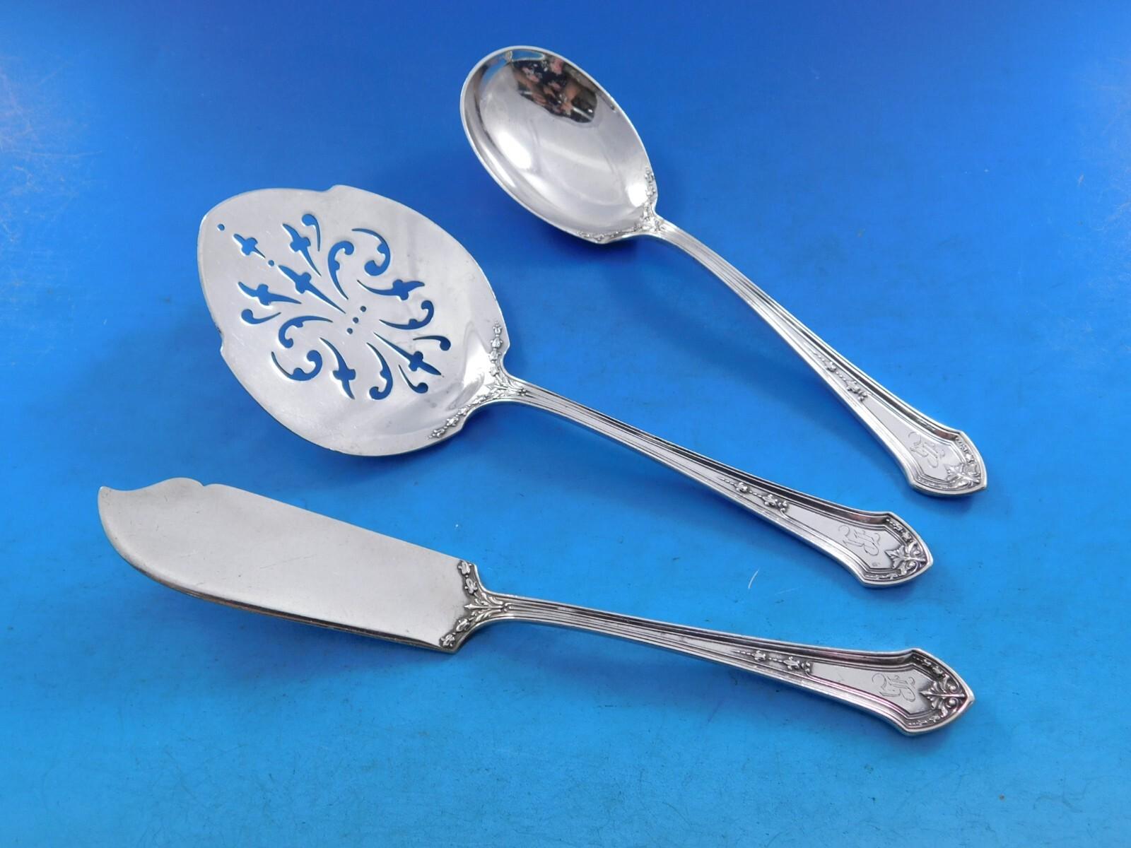 Lenox by Durgin Juego de Cubiertos de Plata de Ley para 8 Servicio 63 piezas R monograma en Excelente estado para la venta en Big Bend, WI