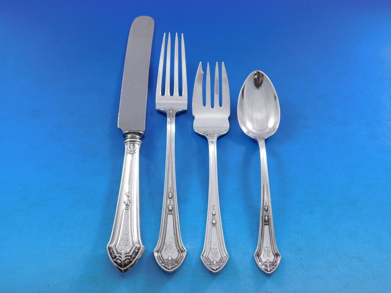Lenox by Durgin Juego de Cubiertos de Plata de Ley para 8 Servicio 63 piezas R monograma en venta 4