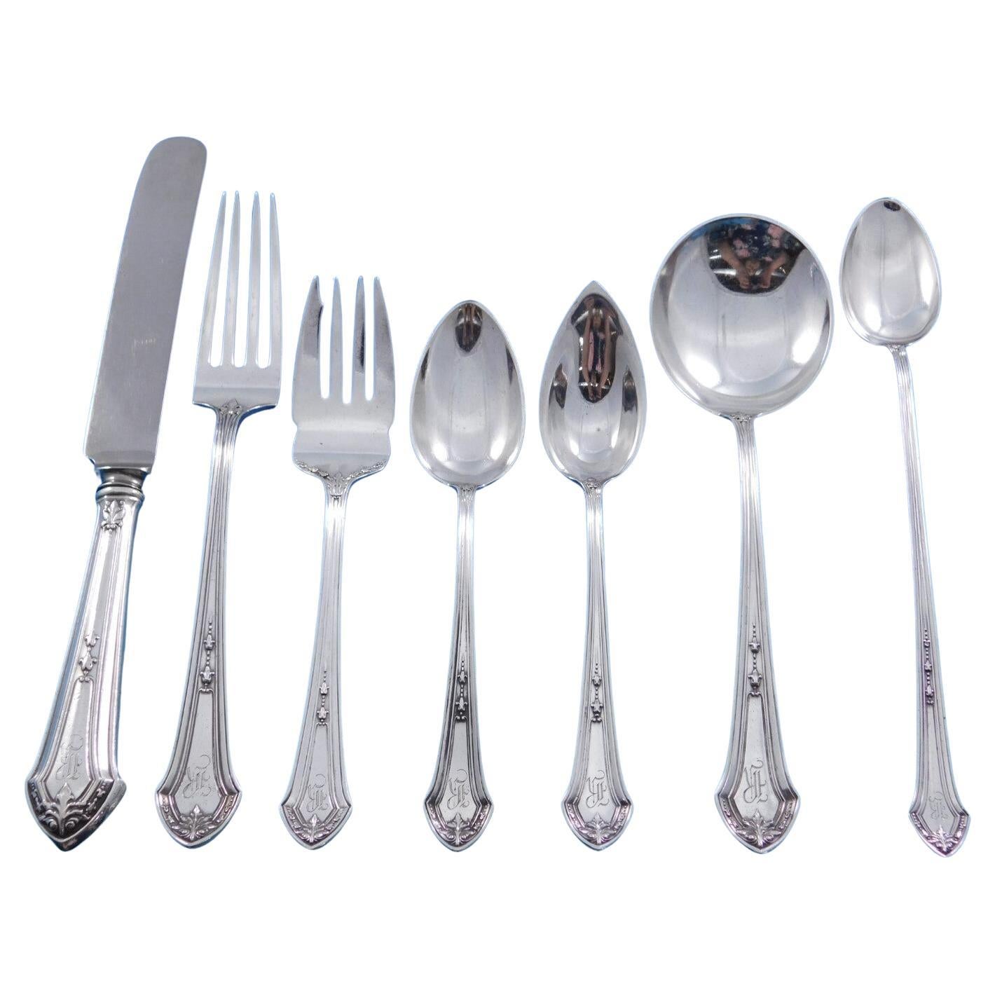 Lenox by Durgin Juego de Cubiertos de Plata de Ley para 8 Servicio 63 piezas R monograma en venta