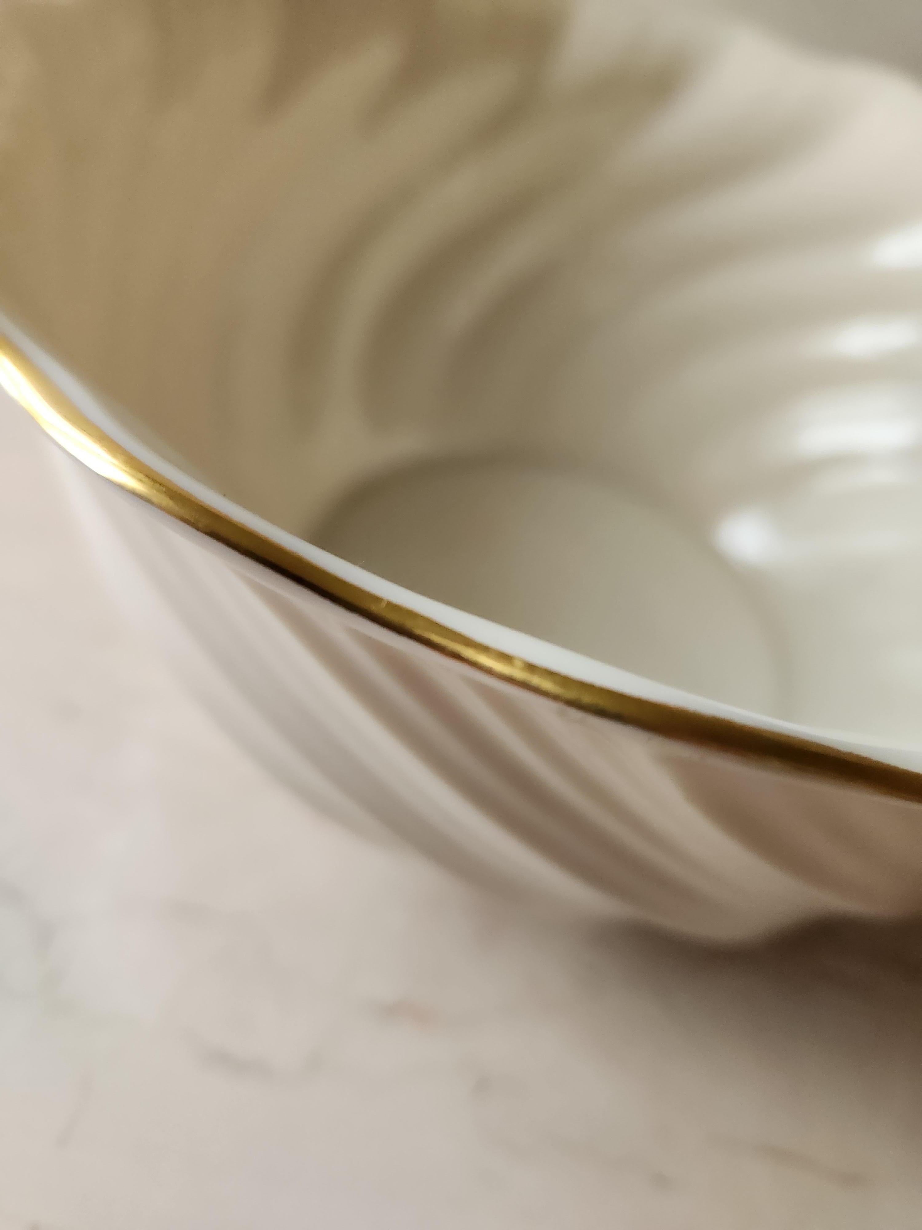Lenox Elegant Vegetable Bowl Swirled Ivory Gold Trim For Sale 5