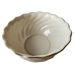 Lenox Elegant Vegetable Bowl Swirled Ivory Gold Trim