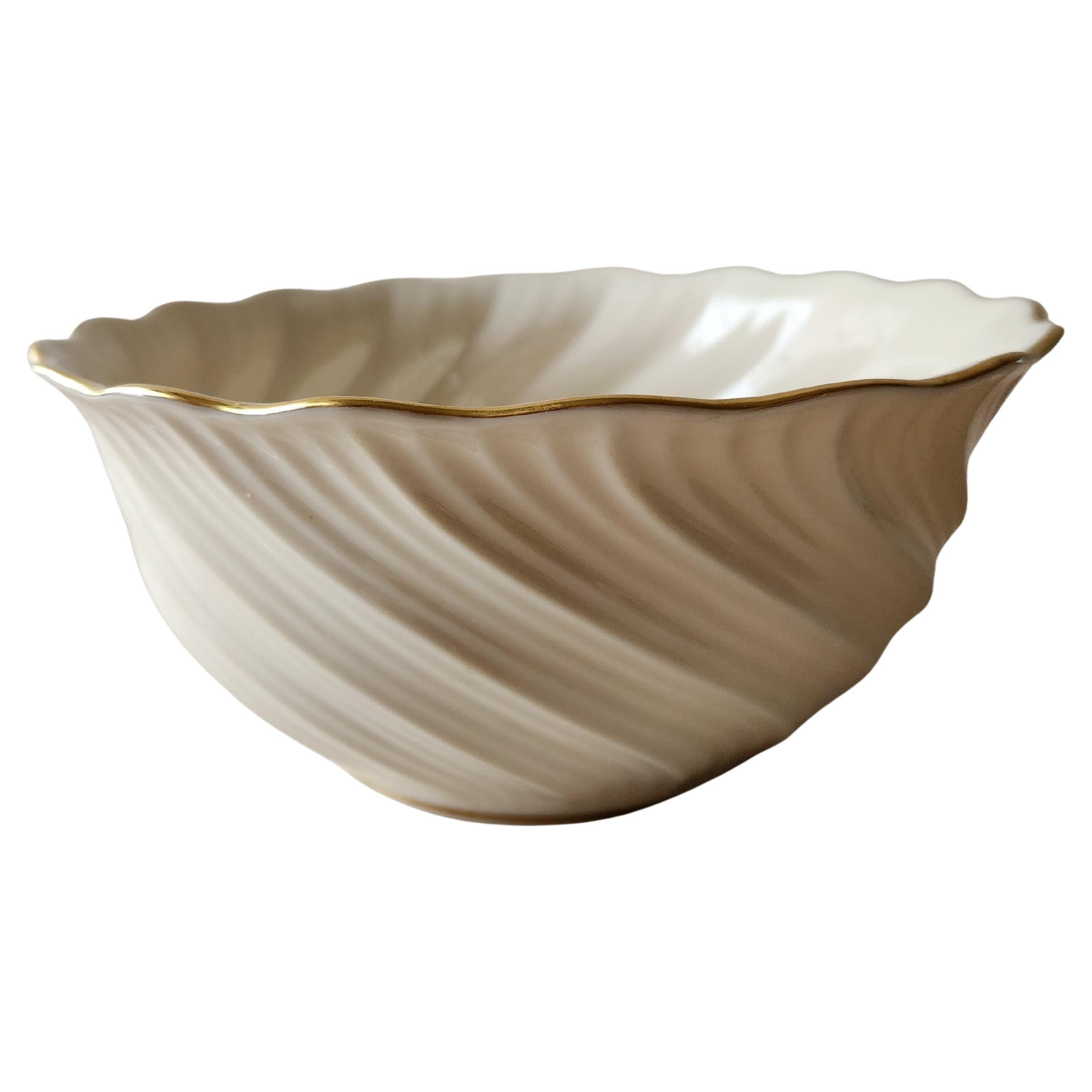 Lenox Elegant Vegetable Bowl Swirled Ivory Gold Trim For Sale