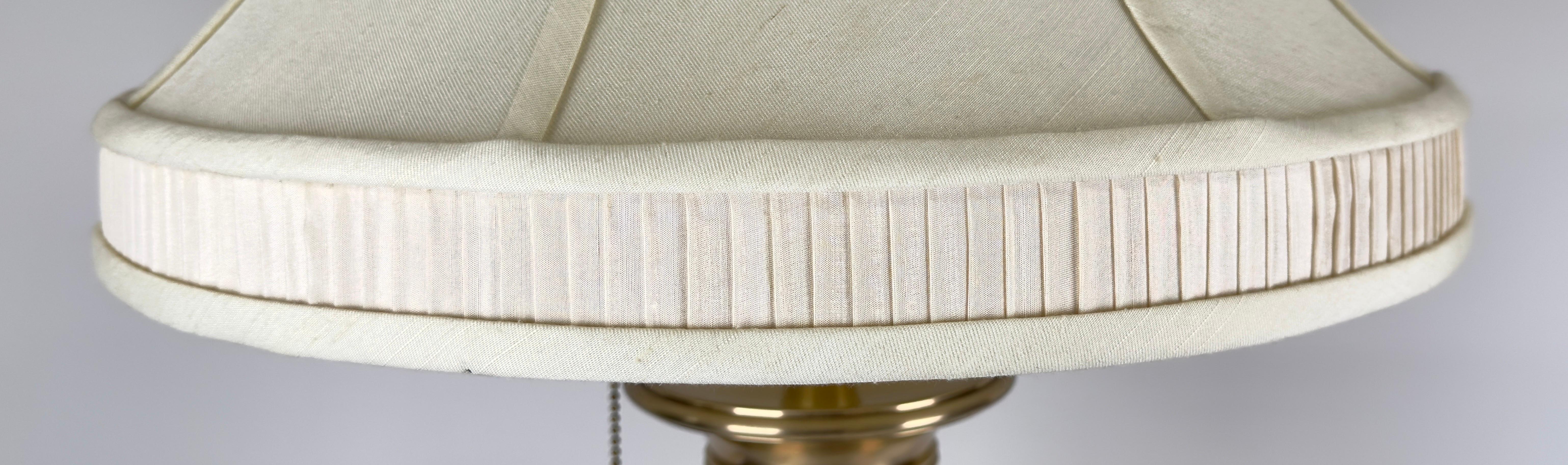 Lenox Empire Style Fluted Column White Porcelain & Brass Table Lamp, a Pair 6