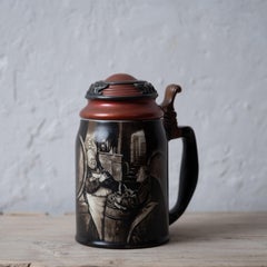 Lenox Monk Sterling and Copper Mounted Stein