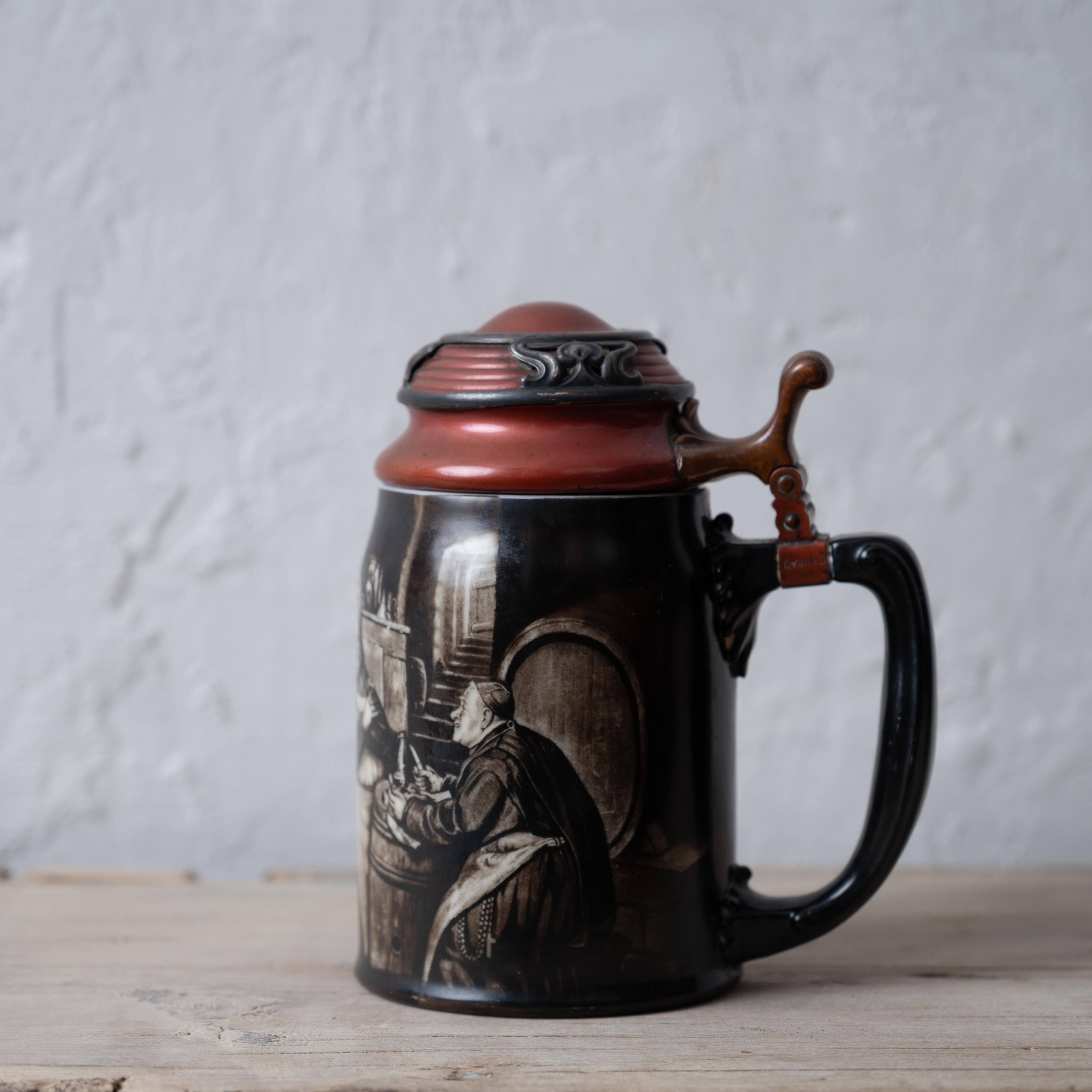 Lenox Monk Sterling and Copper Mounted Stein For Sale 3