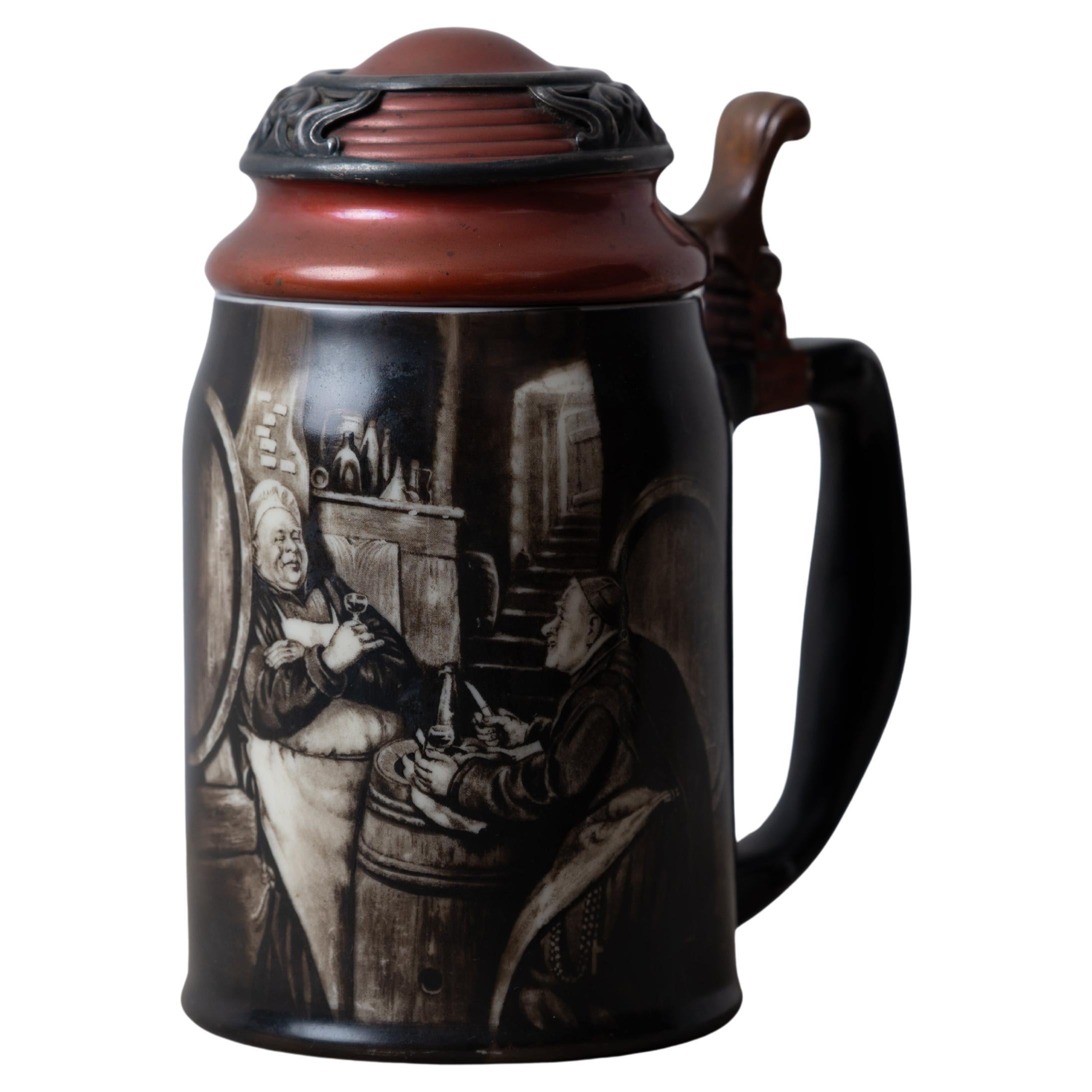 Lenox Monk Sterling and Copper Mounted Stein For Sale
