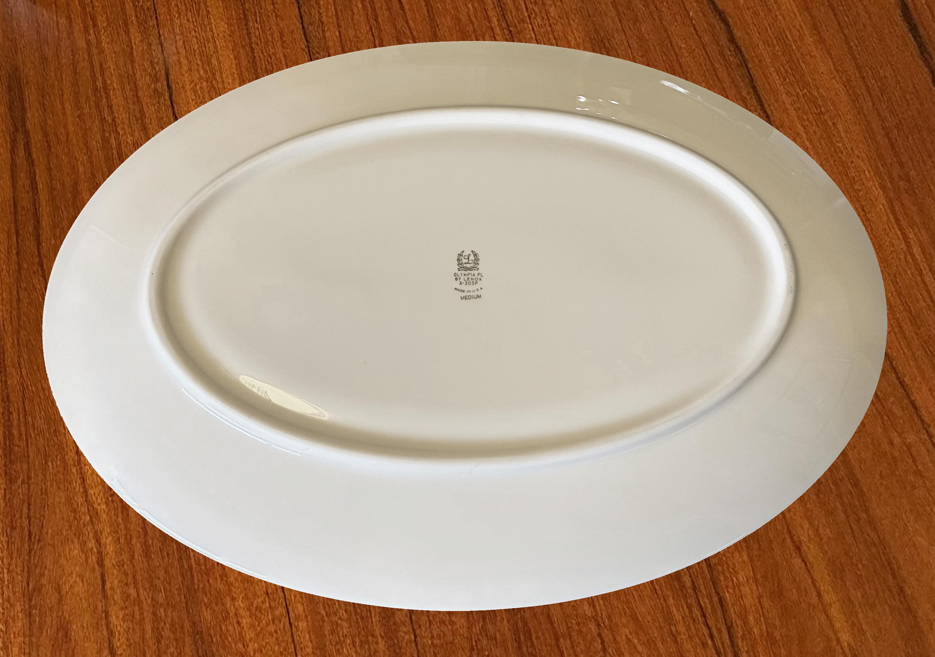 Lenox Olympia Platinum 12 Place Settings, Serving Pieces and Fostoria Goblets For Sale 8