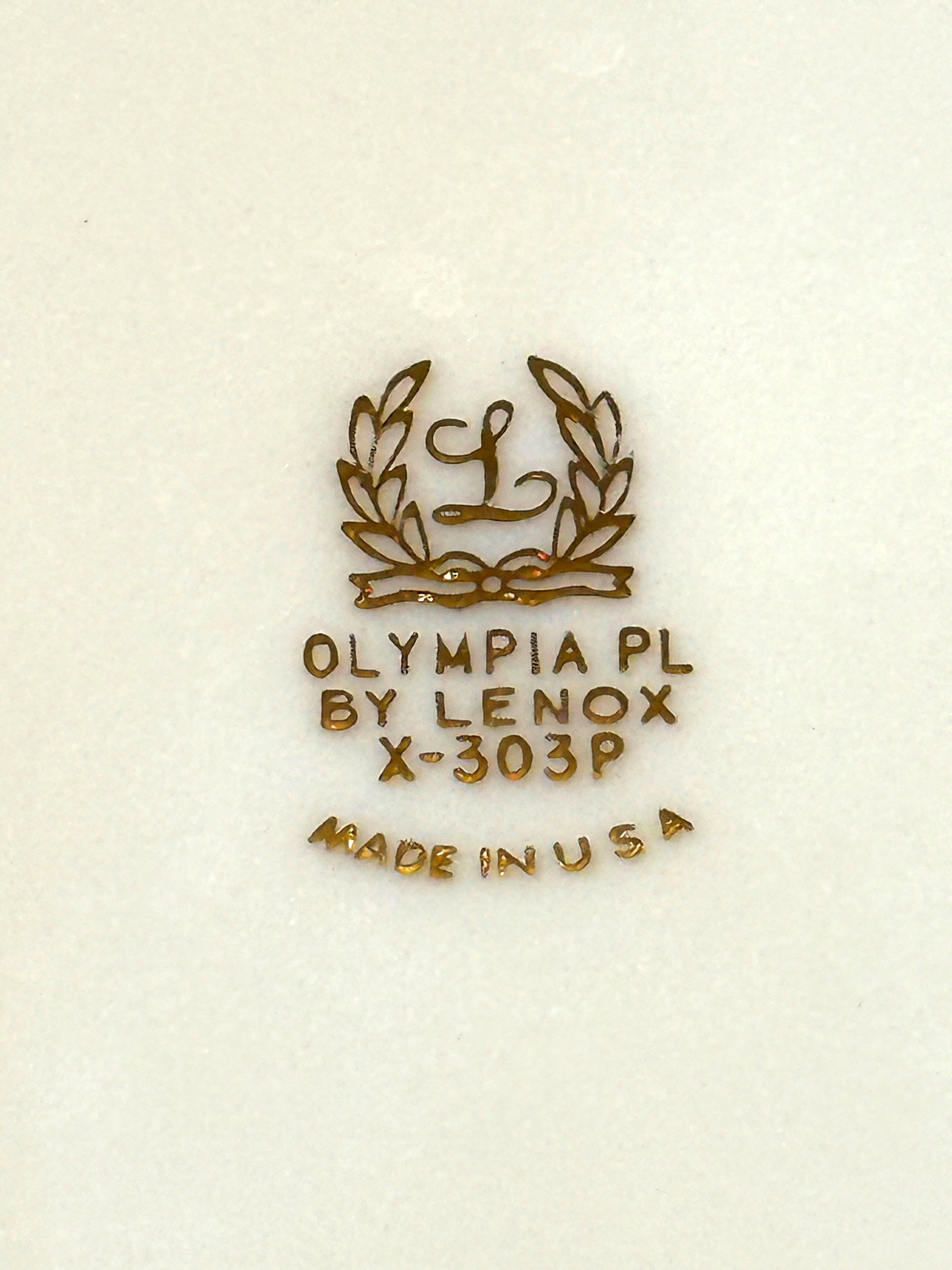 Lenox Olympia Platinum 12 Place Settings, Serving Pieces and Fostoria Goblets For Sale 9