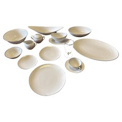 Lenox Olympia Platinum 12 Place Settings, Serving Pieces and Fostoria Goblets