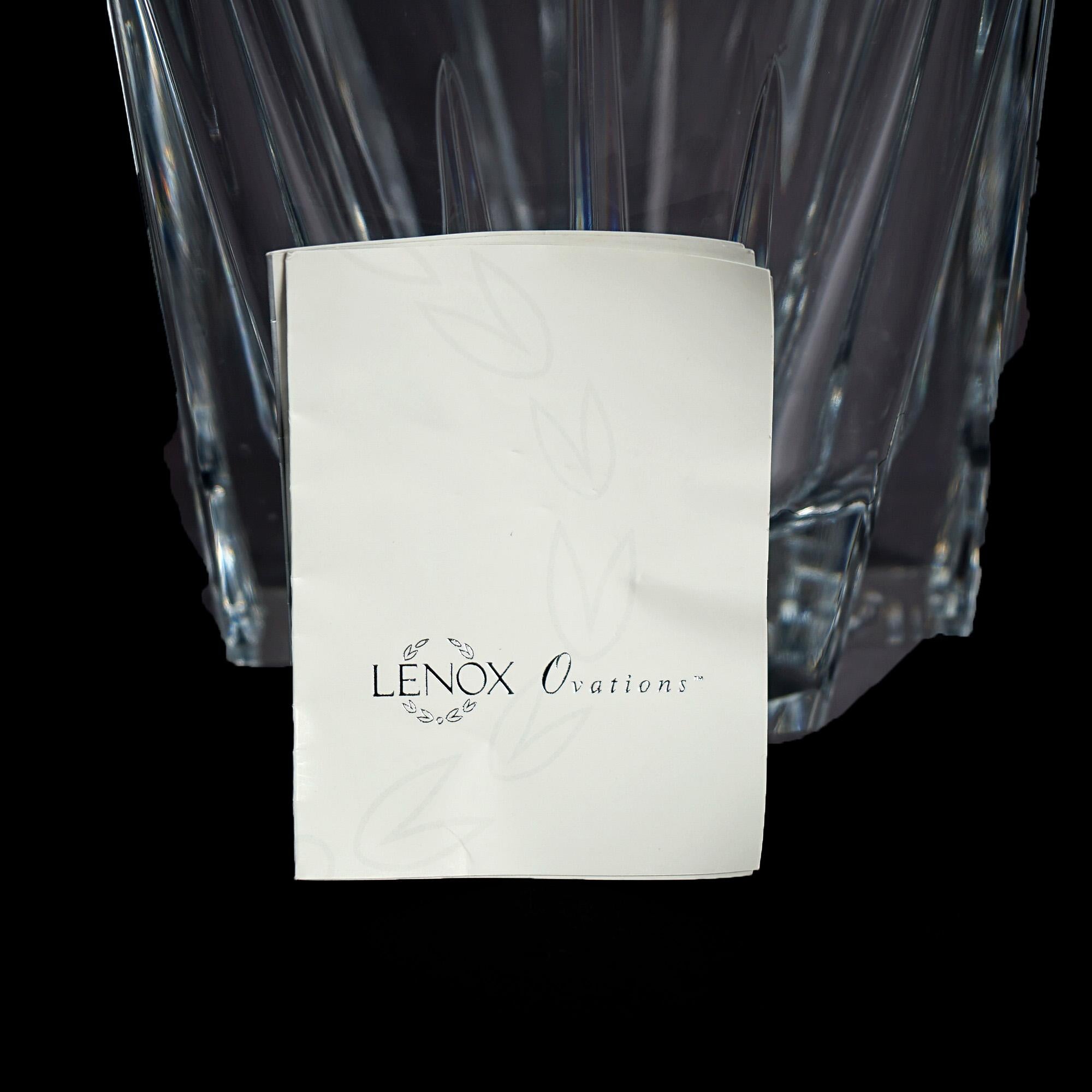 Seau à glace à double poignée Lenox Ovations en cristal 20e siècle en vente 7