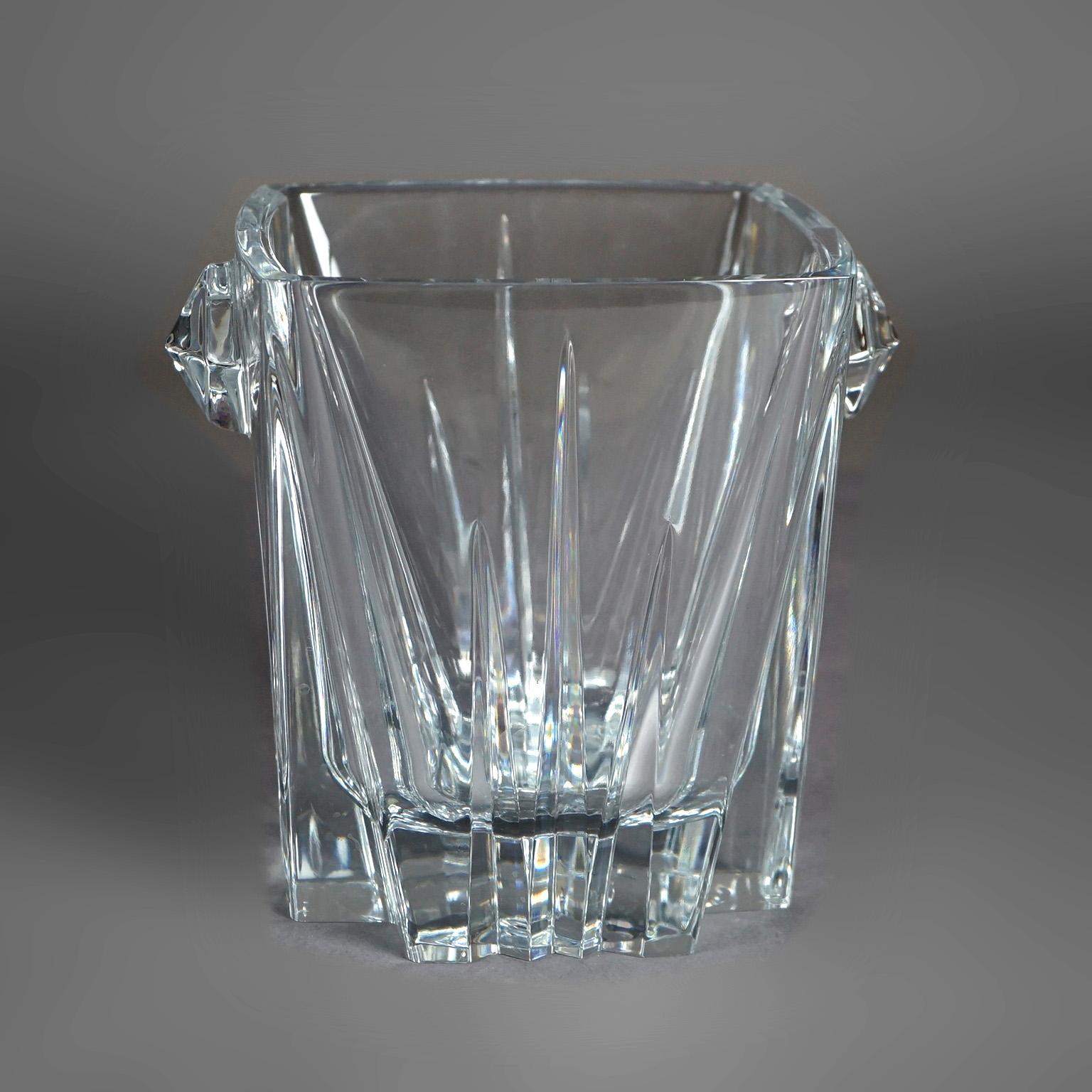 Cristal Seau à glace à double poignée Lenox Ovations en cristal 20e siècle en vente