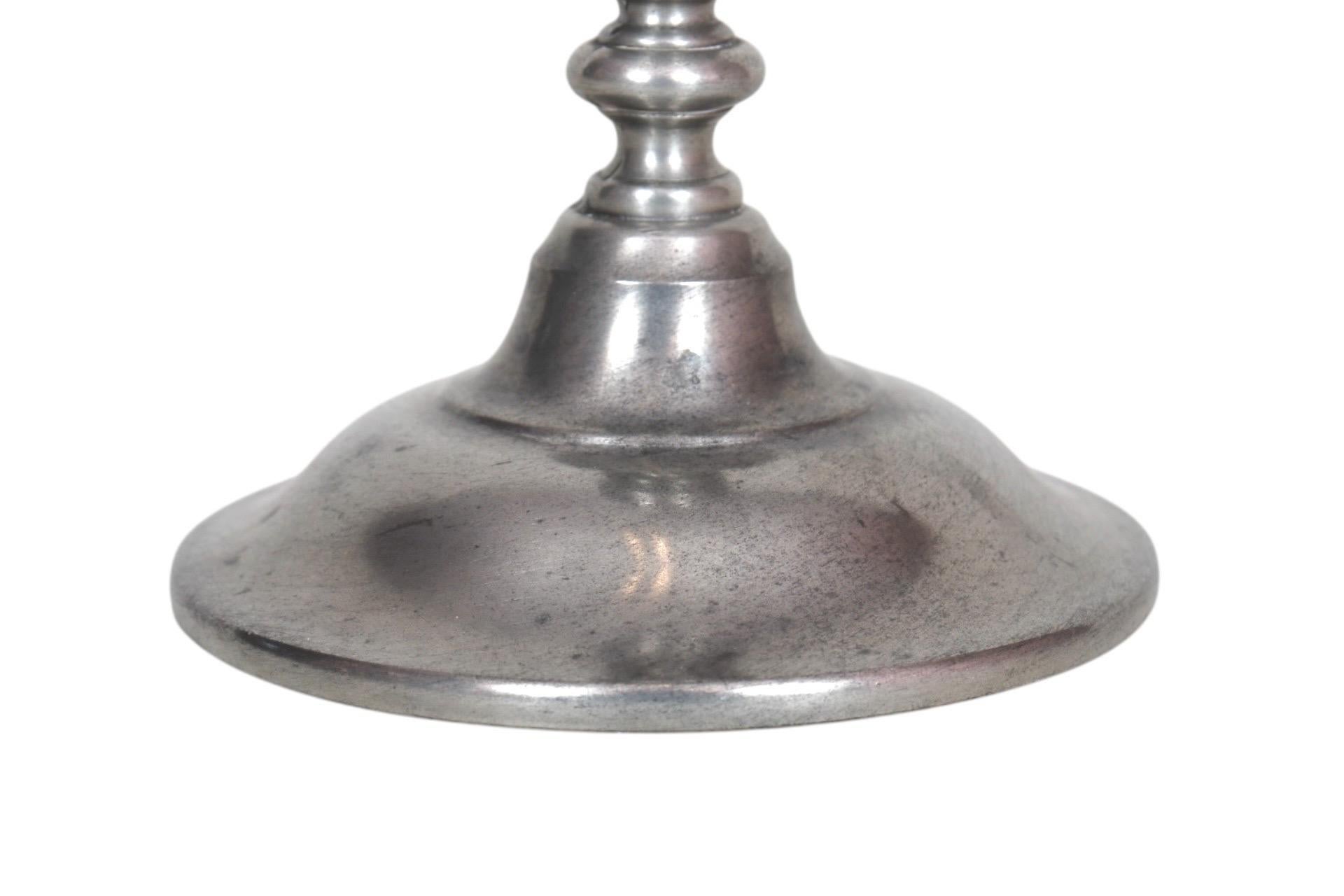 American Lenox Pewter Candlestick Holders - a Pair