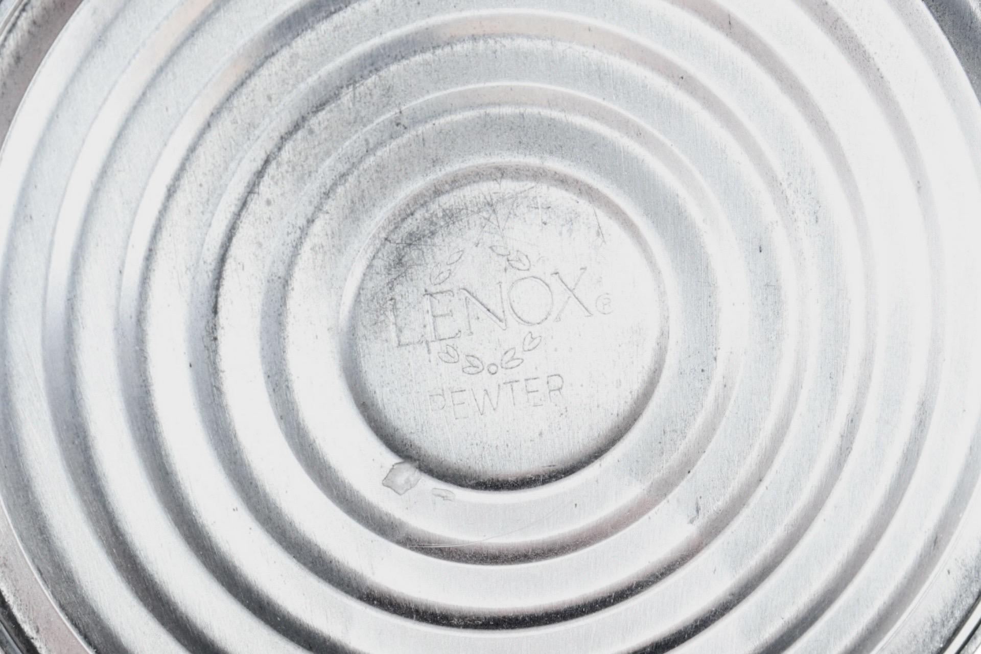 20th Century Lenox Pewter Candlestick Holders - a Pair