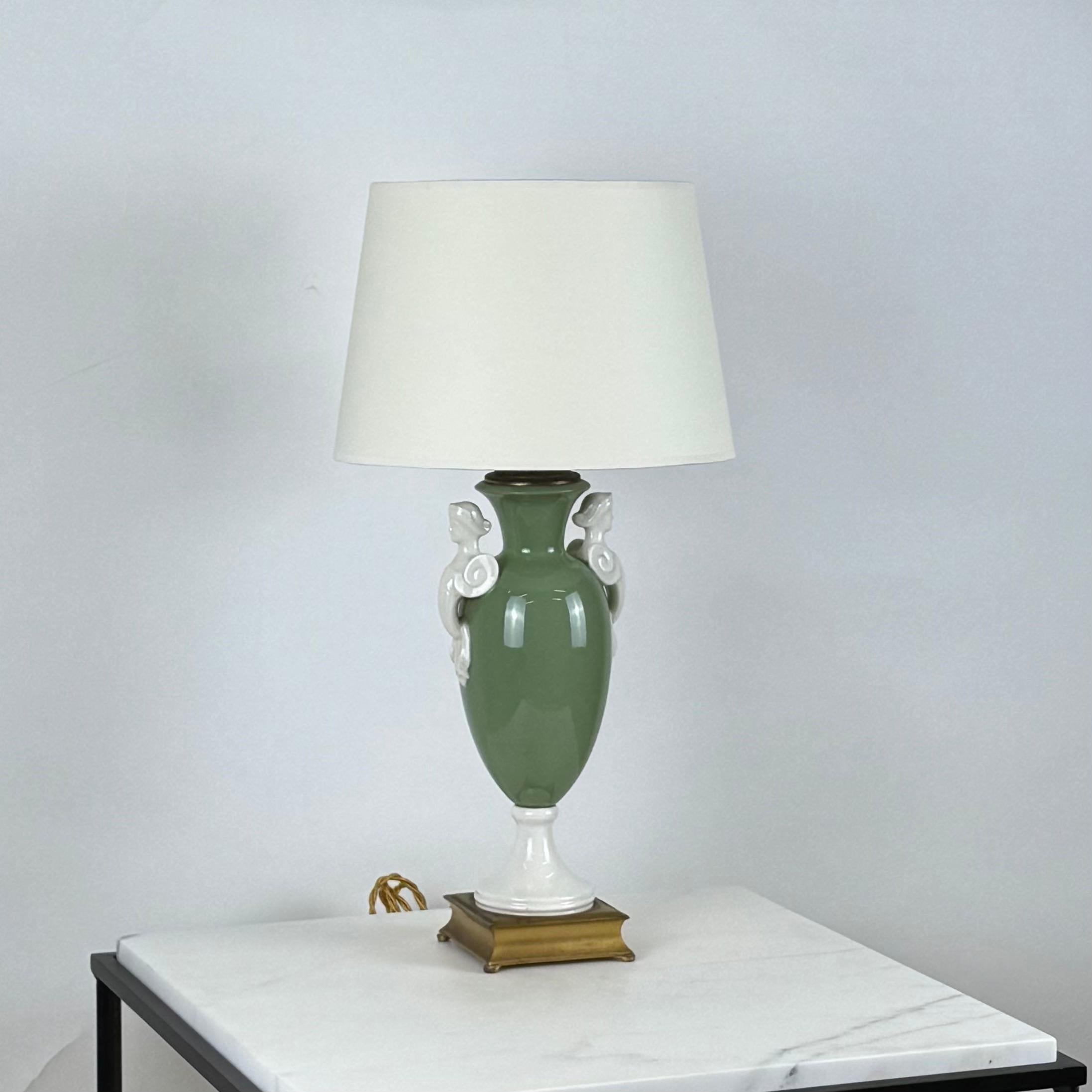 Lenox Porcelain Neoclassical Desk or Table Lamp For Sale 5