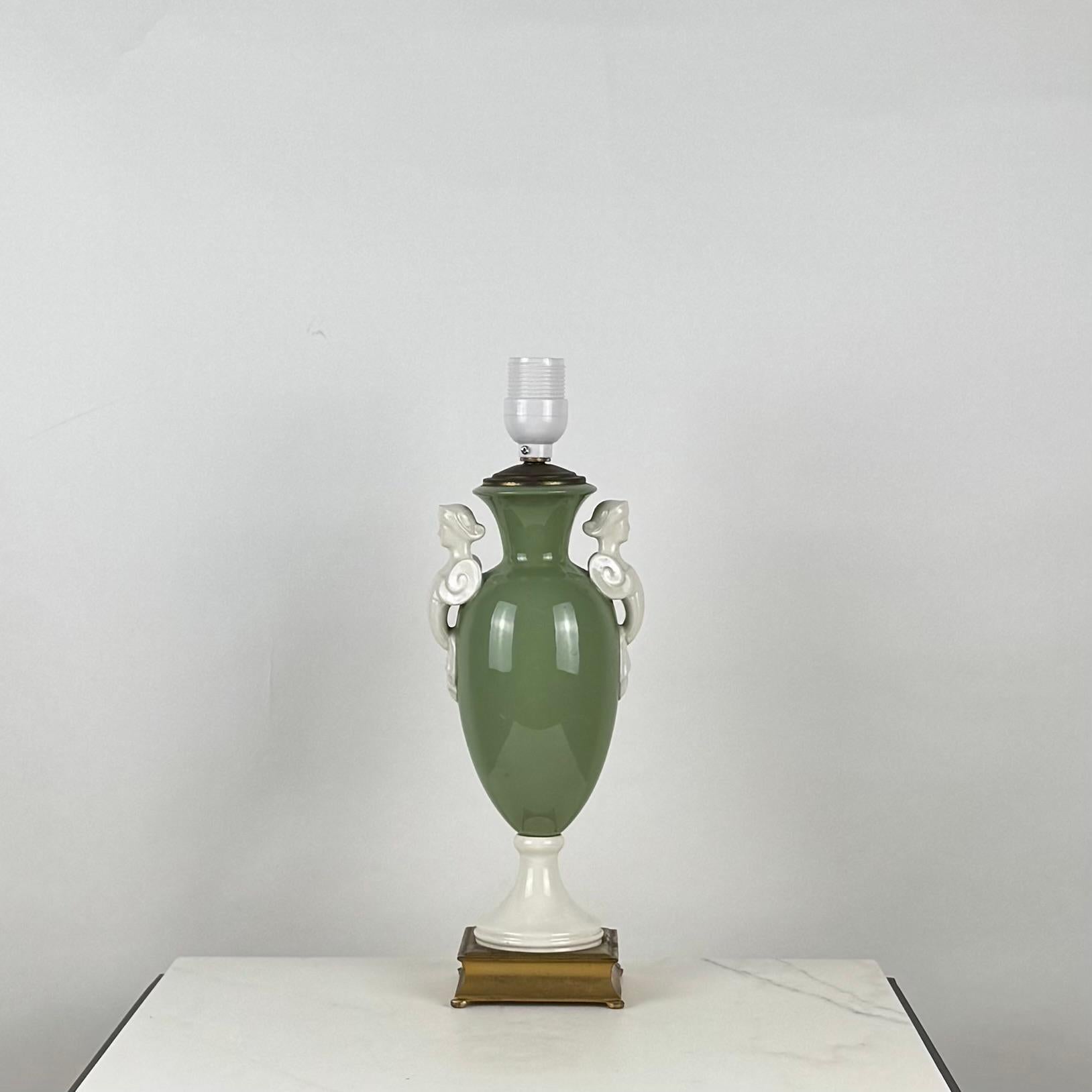 Neoclassical Revival Lenox Porcelain Neoclassical Desk or Table Lamp For Sale