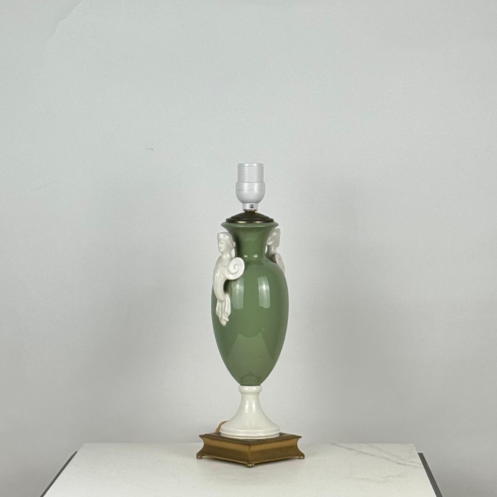 Gilt Lenox Porcelain Neoclassical Desk or Table Lamp For Sale
