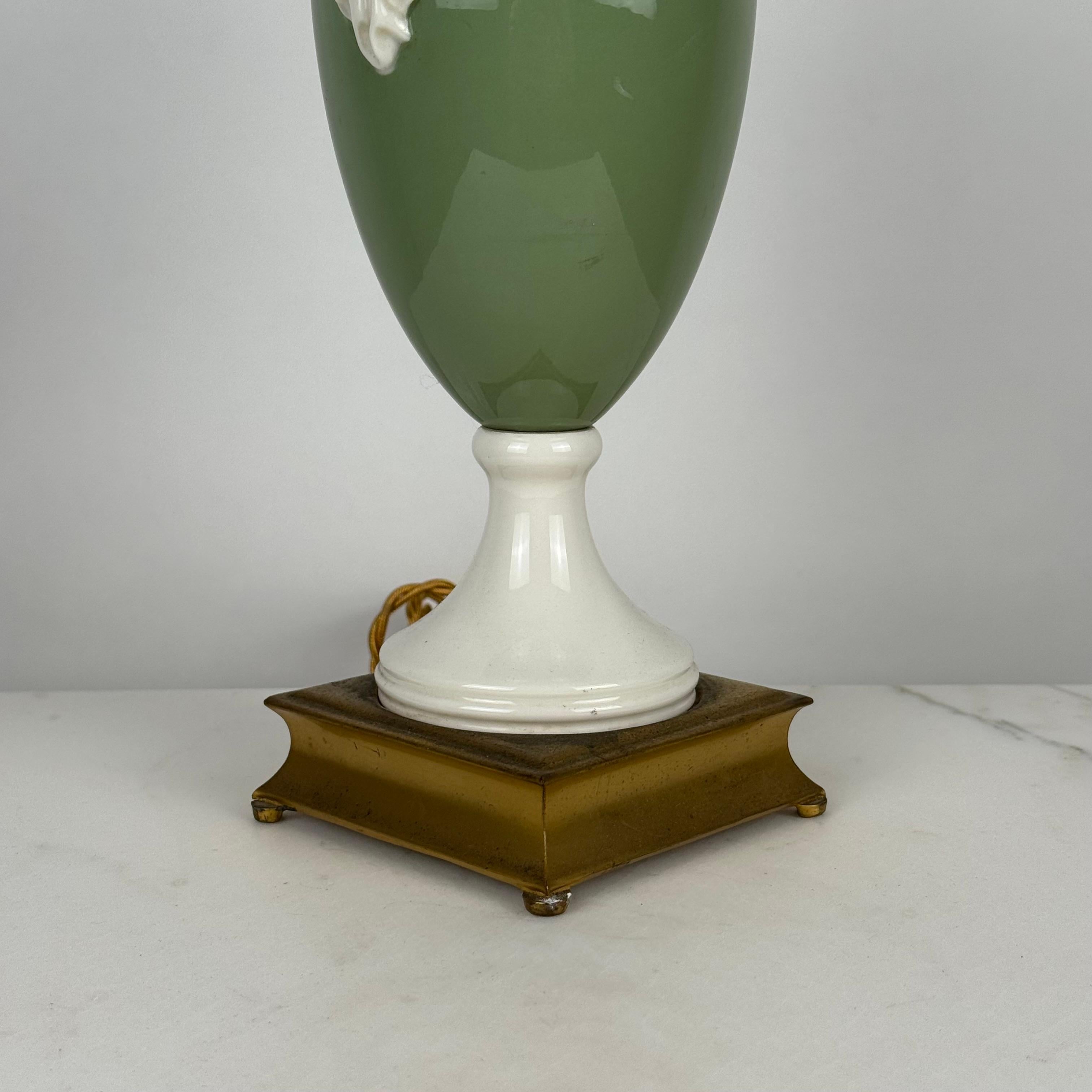 20th Century Lenox Porcelain Neoclassical Desk or Table Lamp For Sale