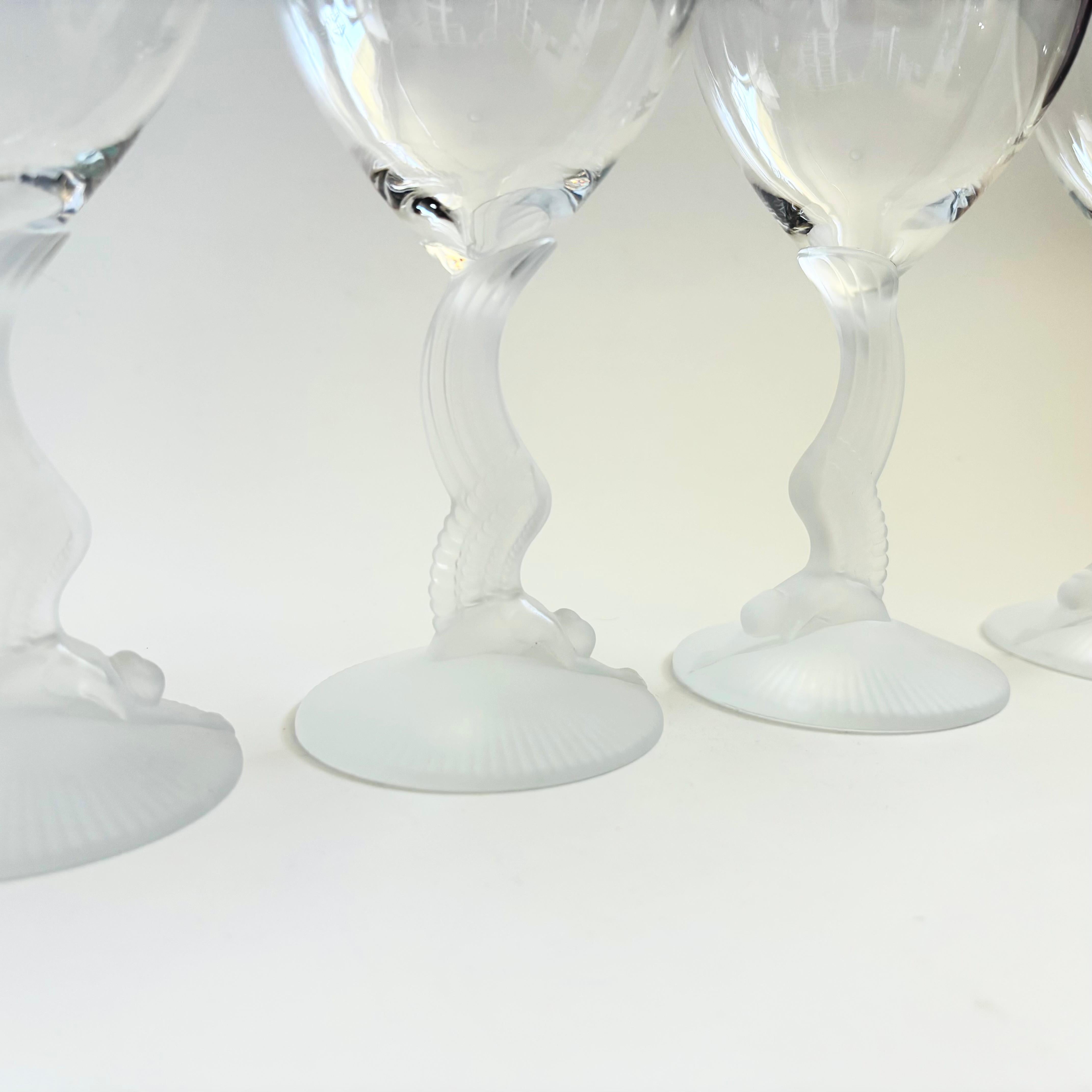 Post-Modern Lenox Swan Lake Wine Glasses - Set of 4 For Sale