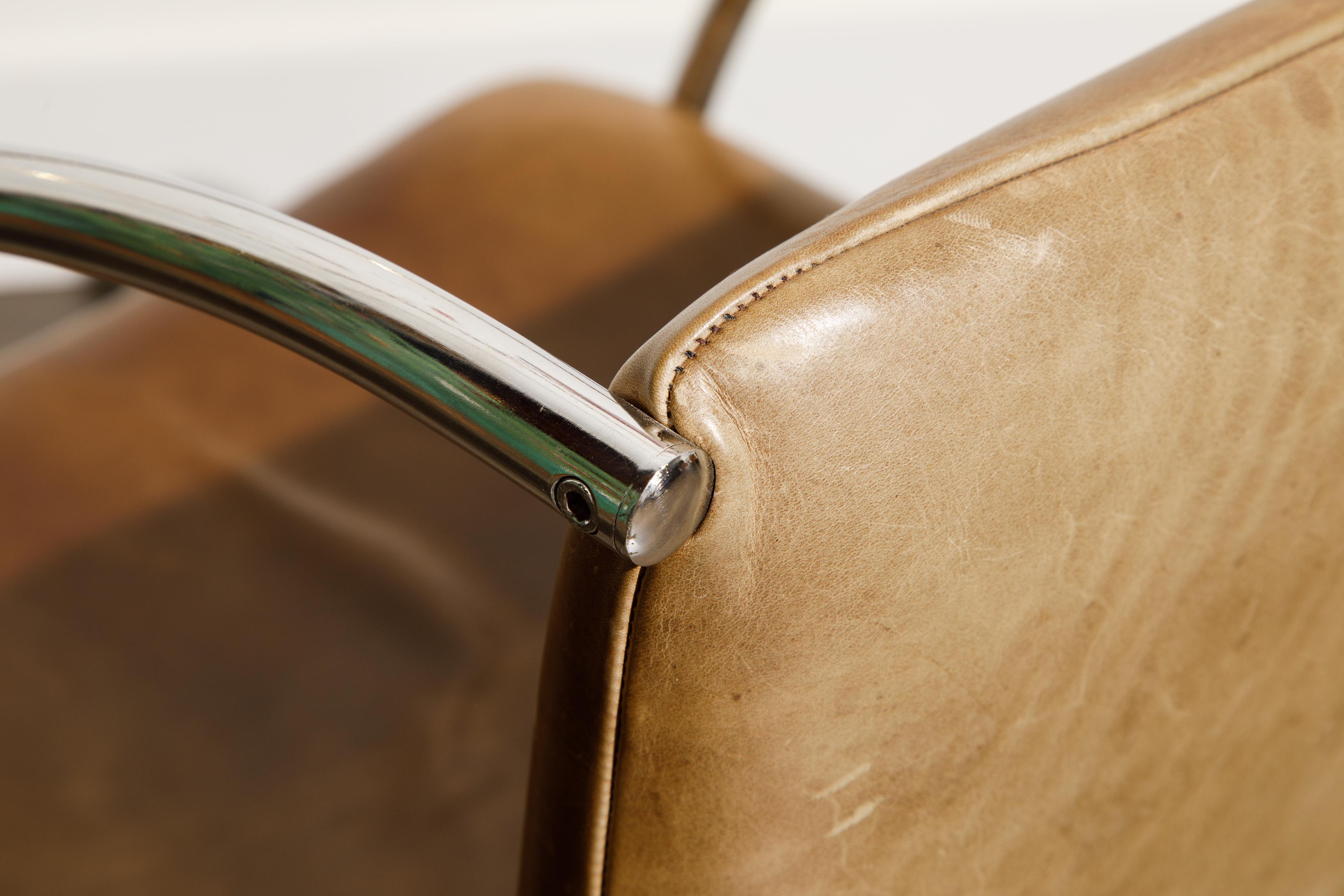 'Lens' Leather Chairs by Giovanni Offredi for Saporiti Italia, c. 1968, Signed 7