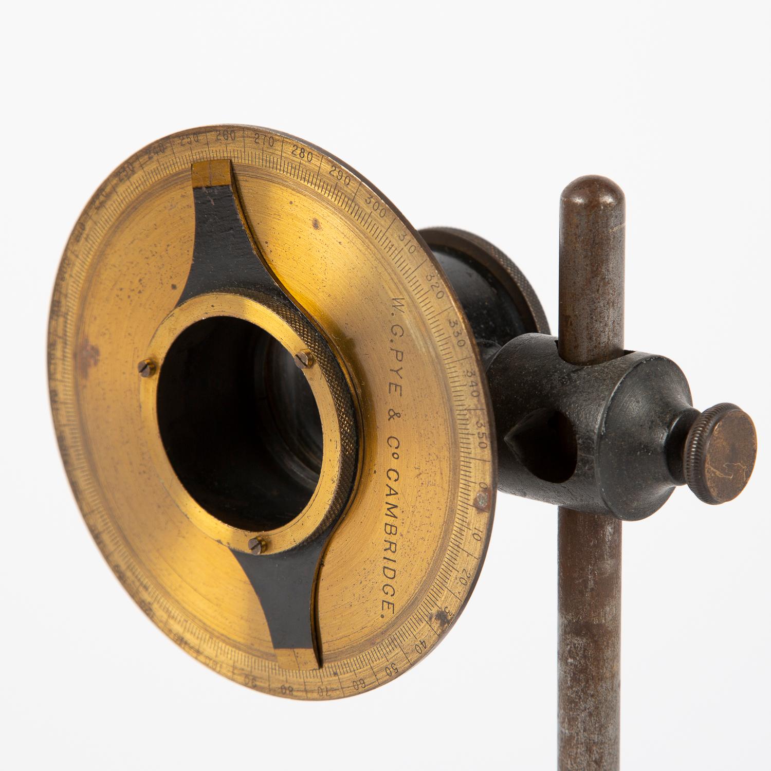 Industrial Lens on Stand by Pye of Cambridge For Sale