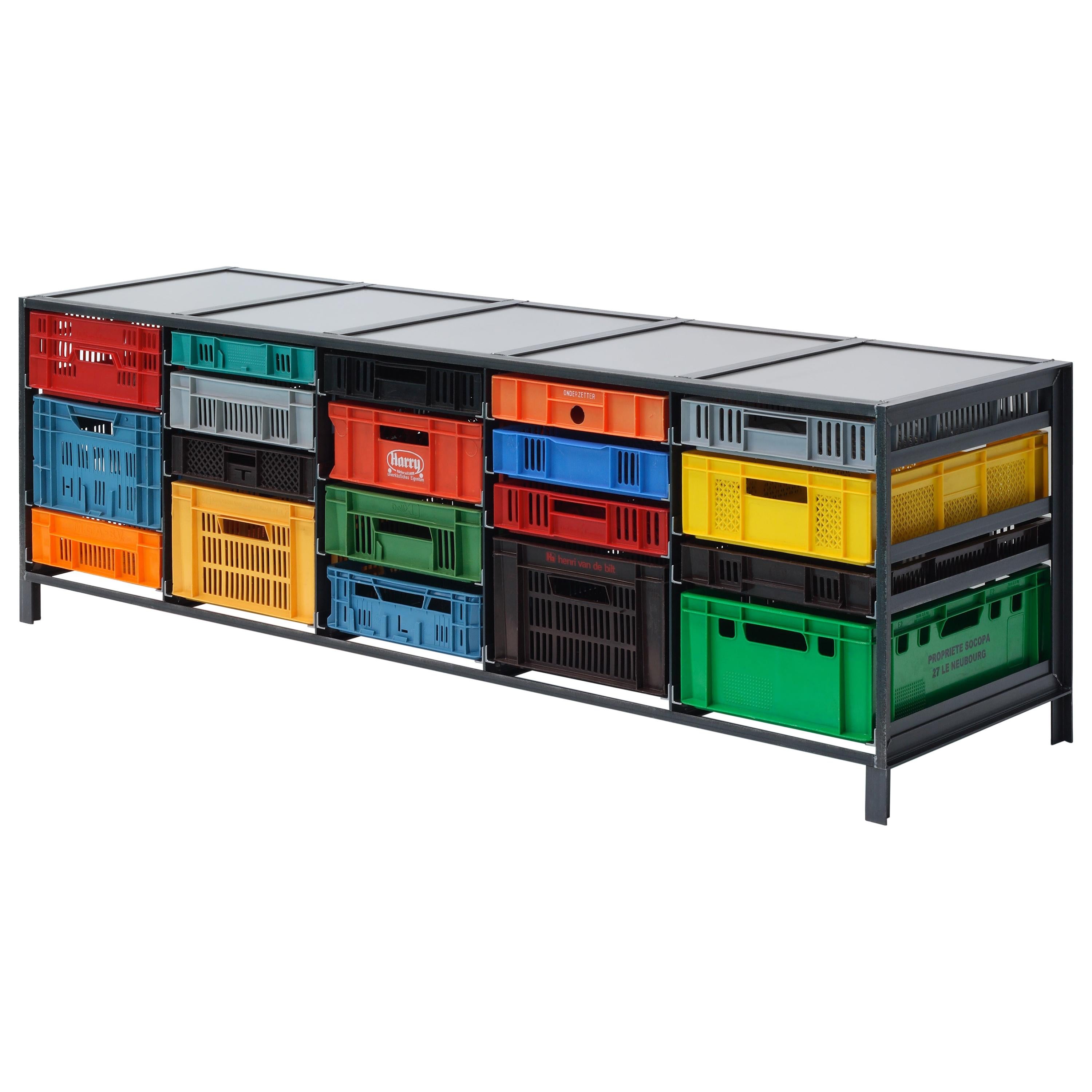 Lensvelt Crate Cabinet, Five Columns For Sale